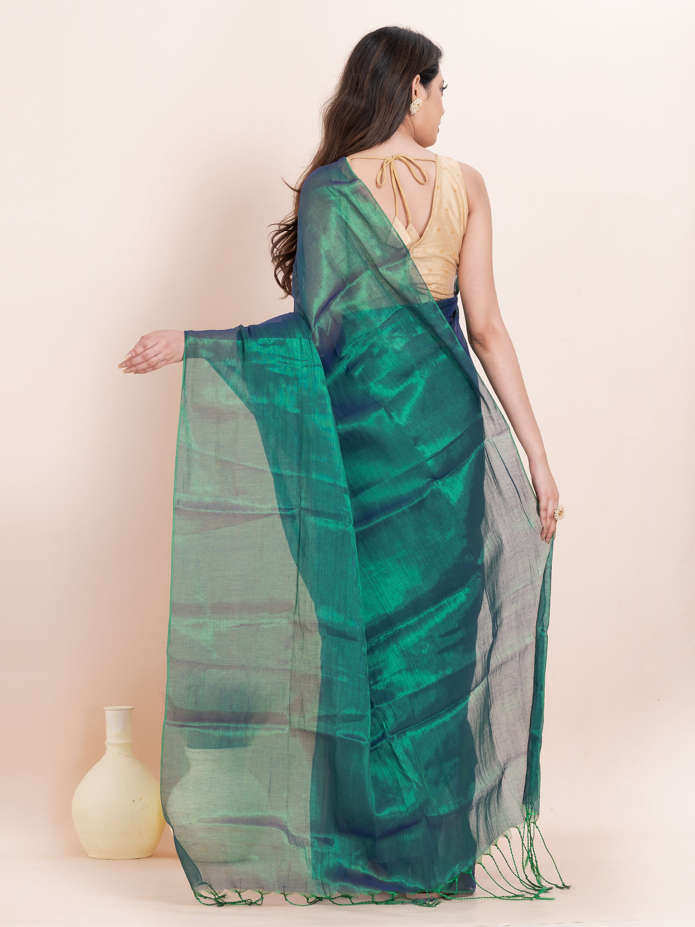 Tissue cotton saree