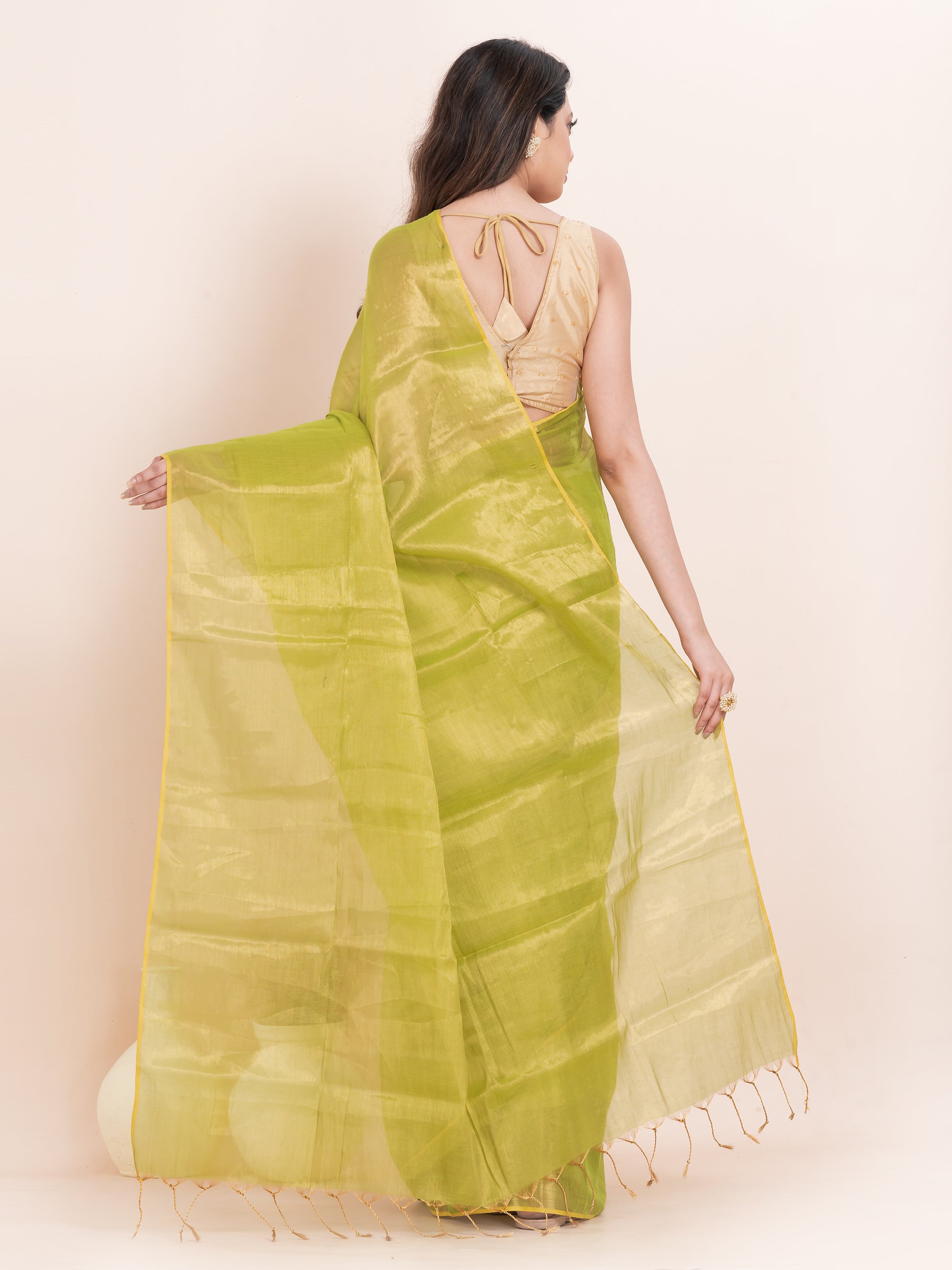 Tissue cotton saree