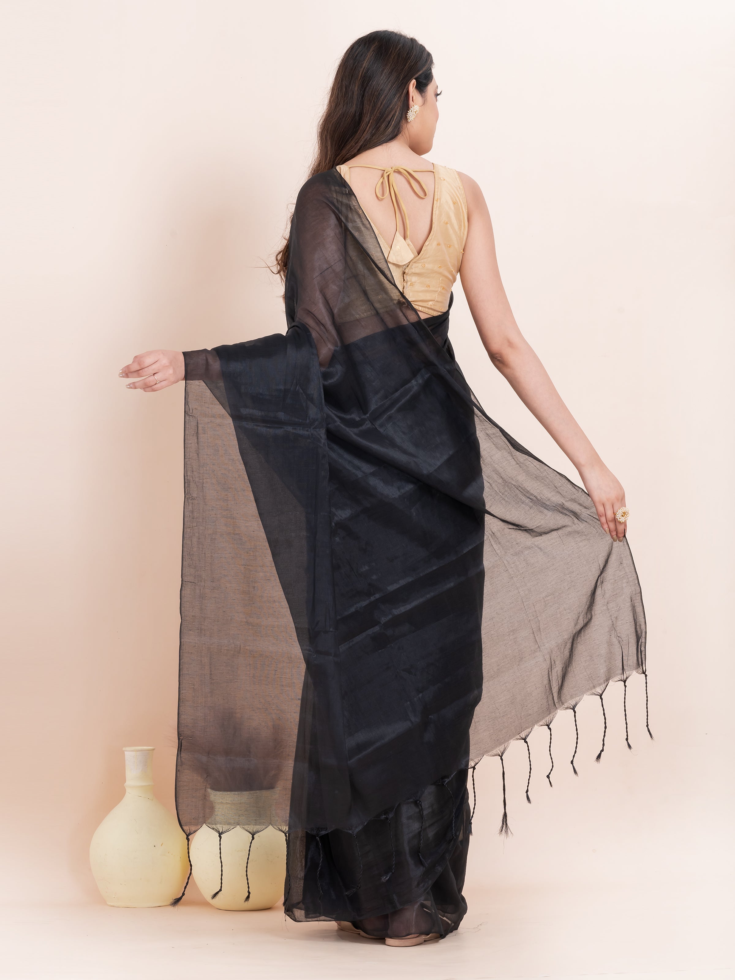 Tissue cotton saree