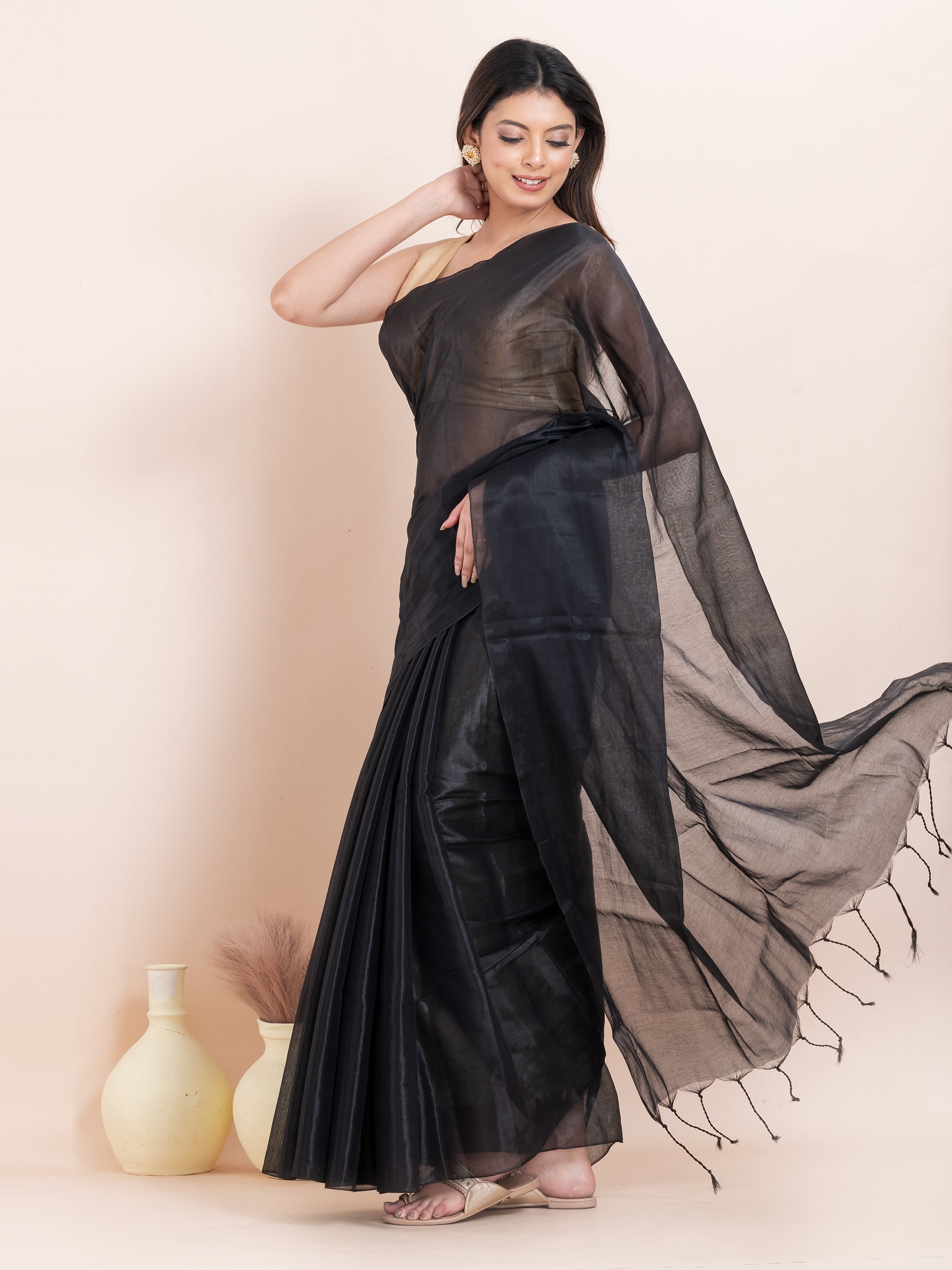 Tissue cotton saree