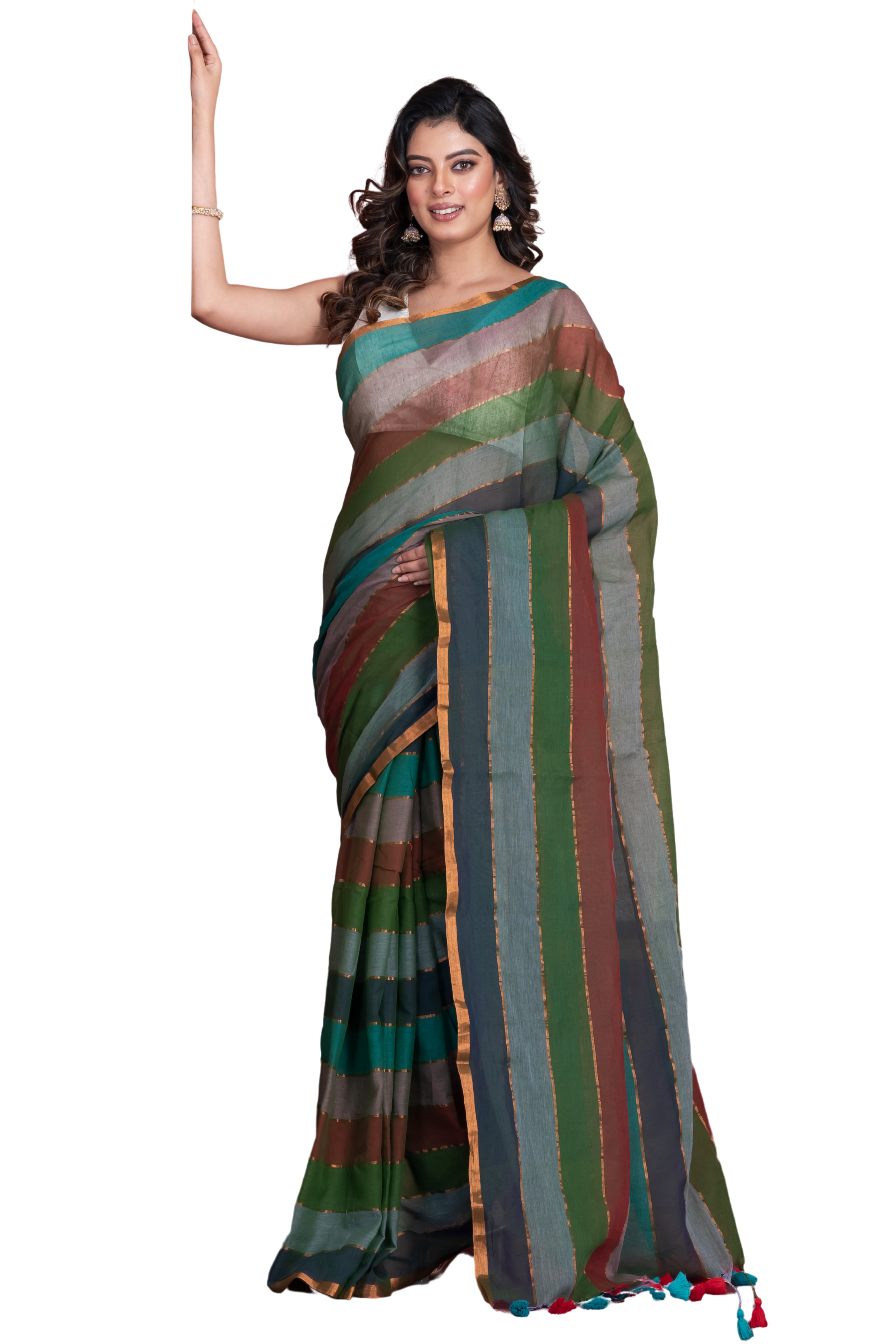 Rainbow saree.