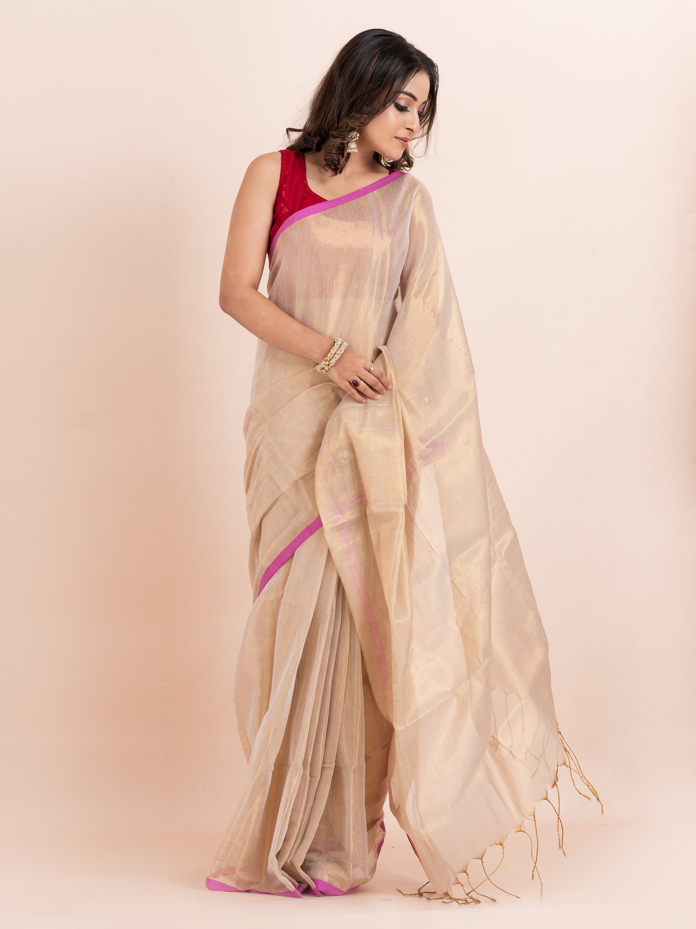 Tissue cotton saree