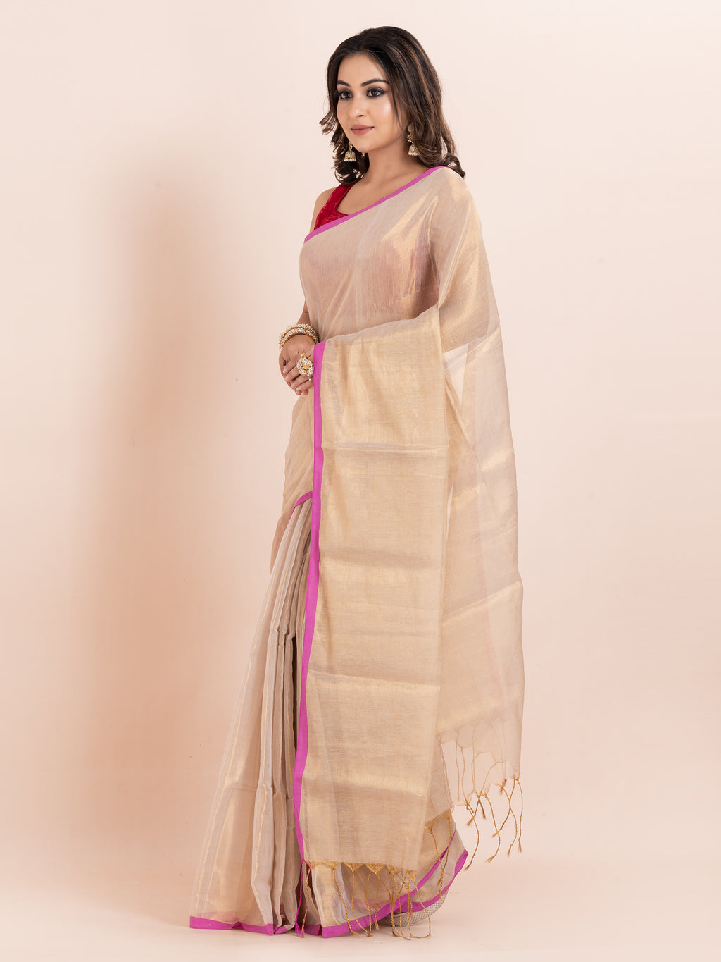 Tissue cotton saree
