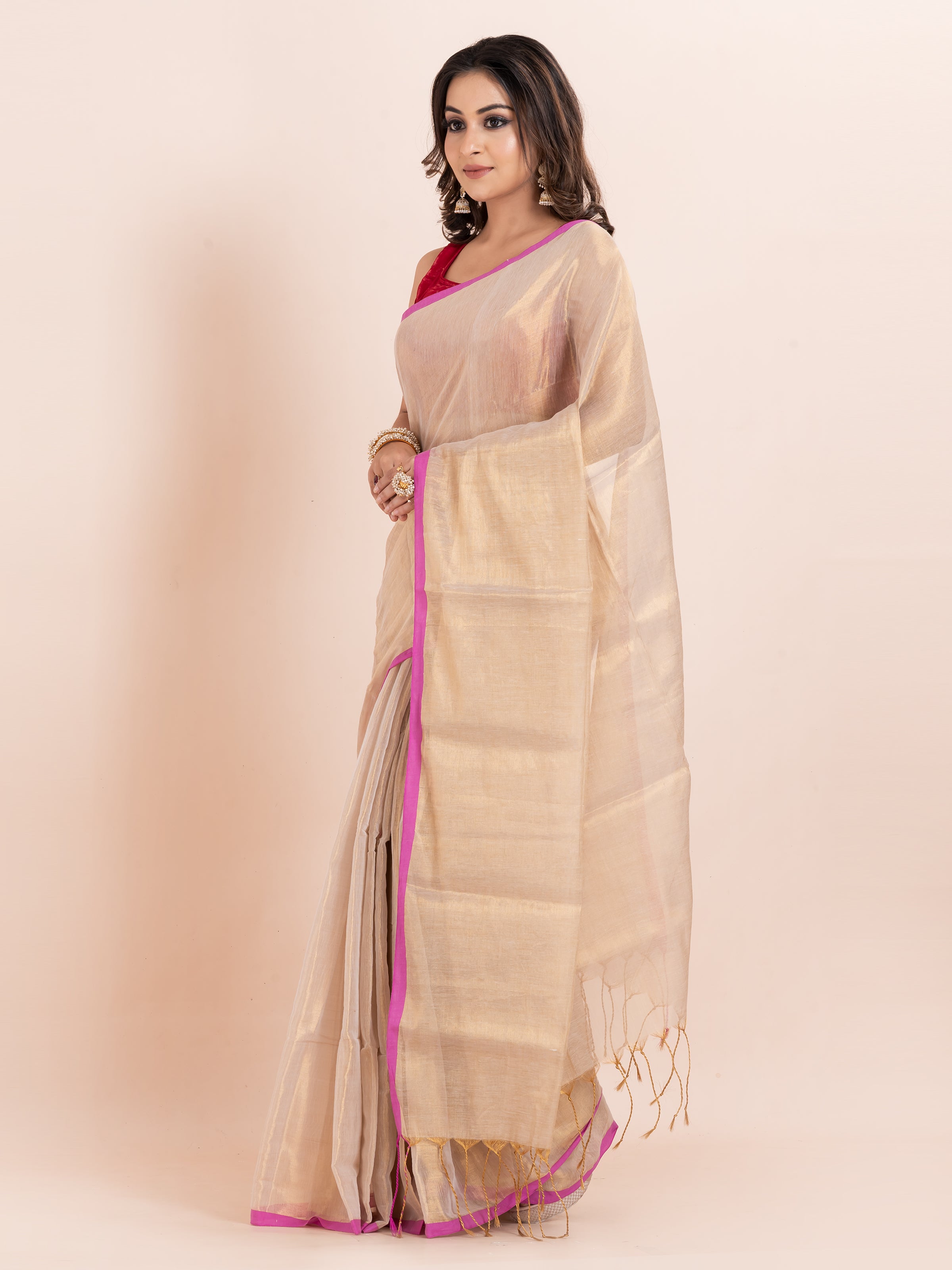 Tissue cotton saree