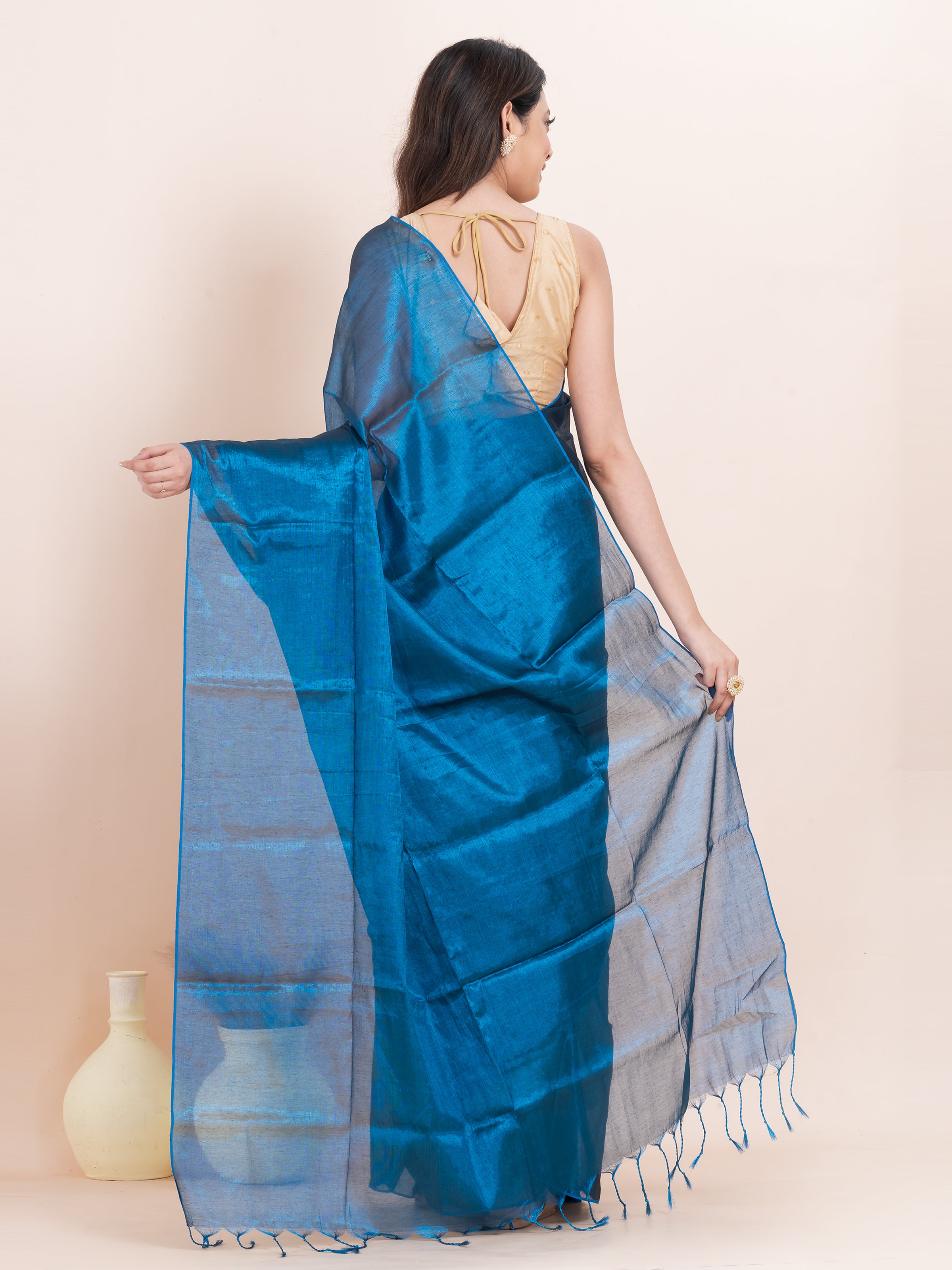 Tissue cotton saree