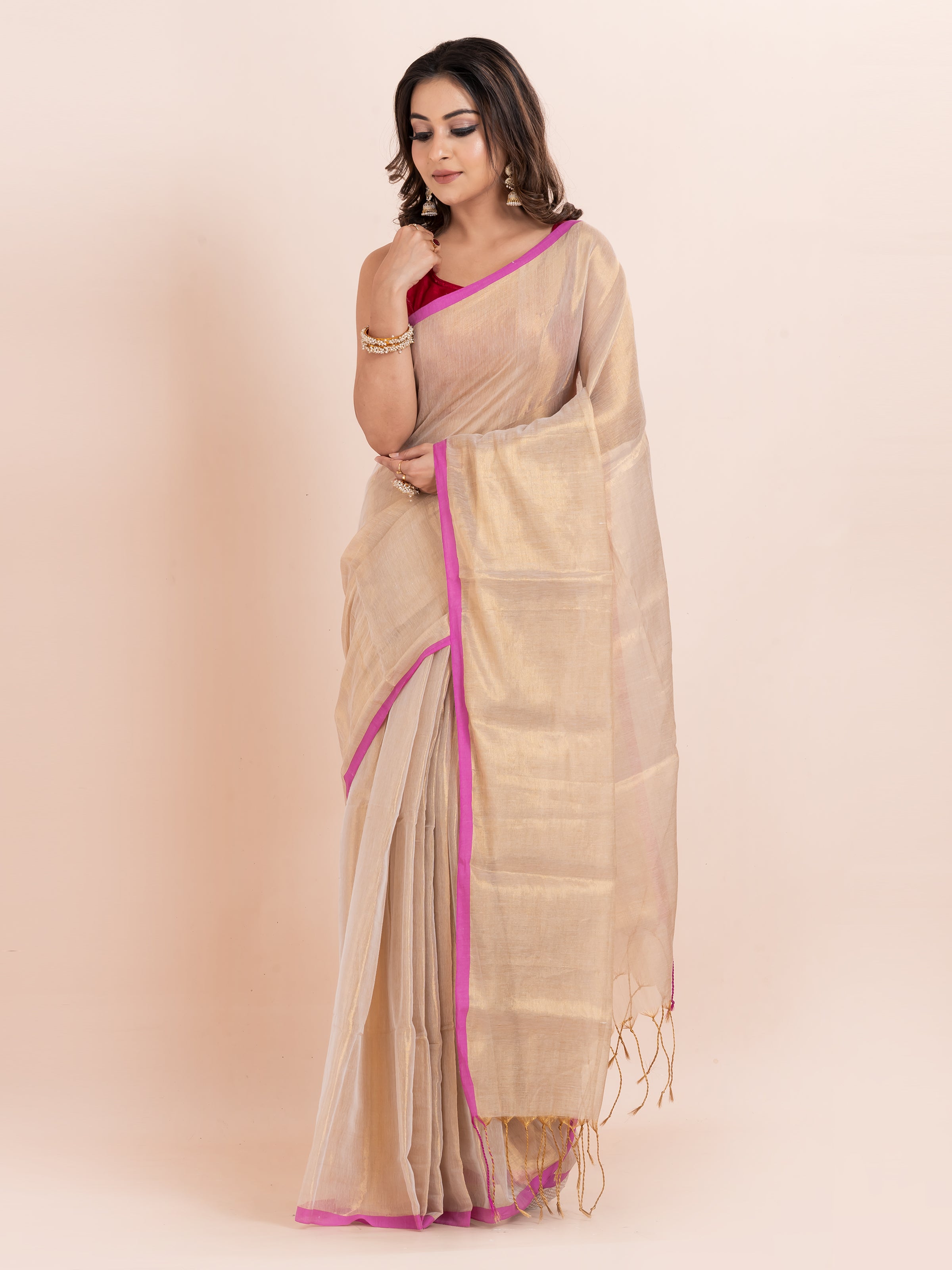 Tissue cotton saree