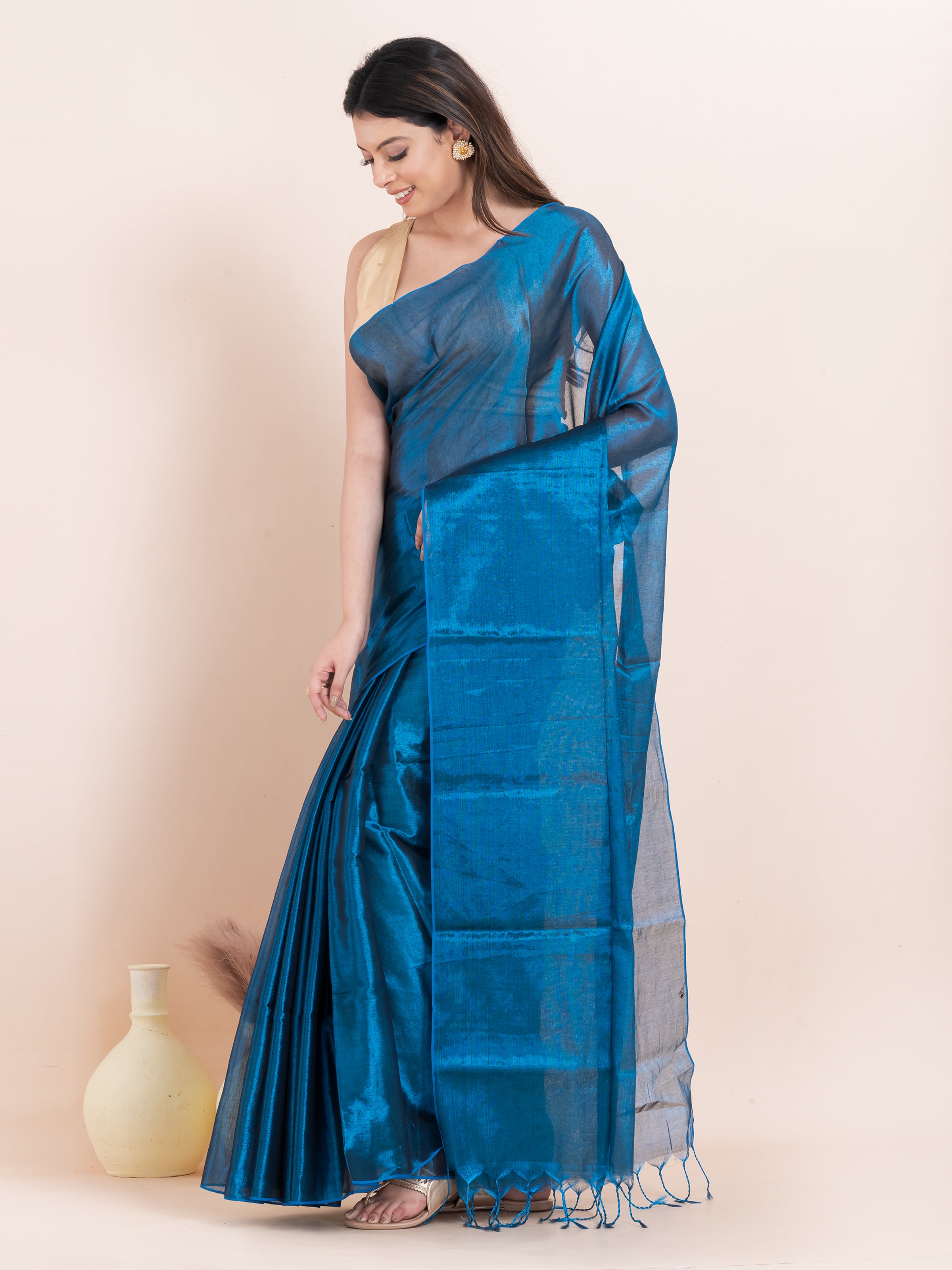 Tissue cotton saree