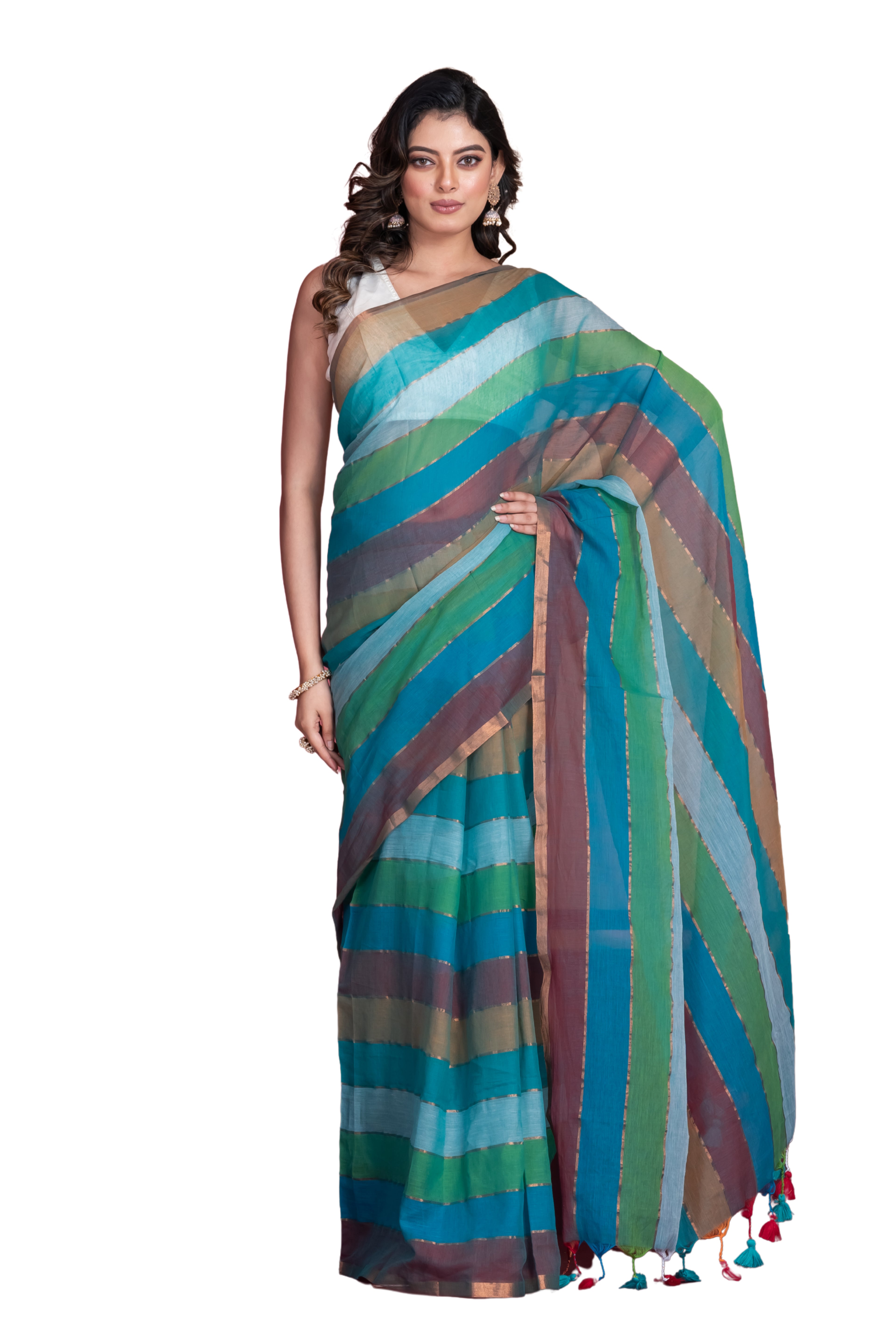 Rainbow saree.
