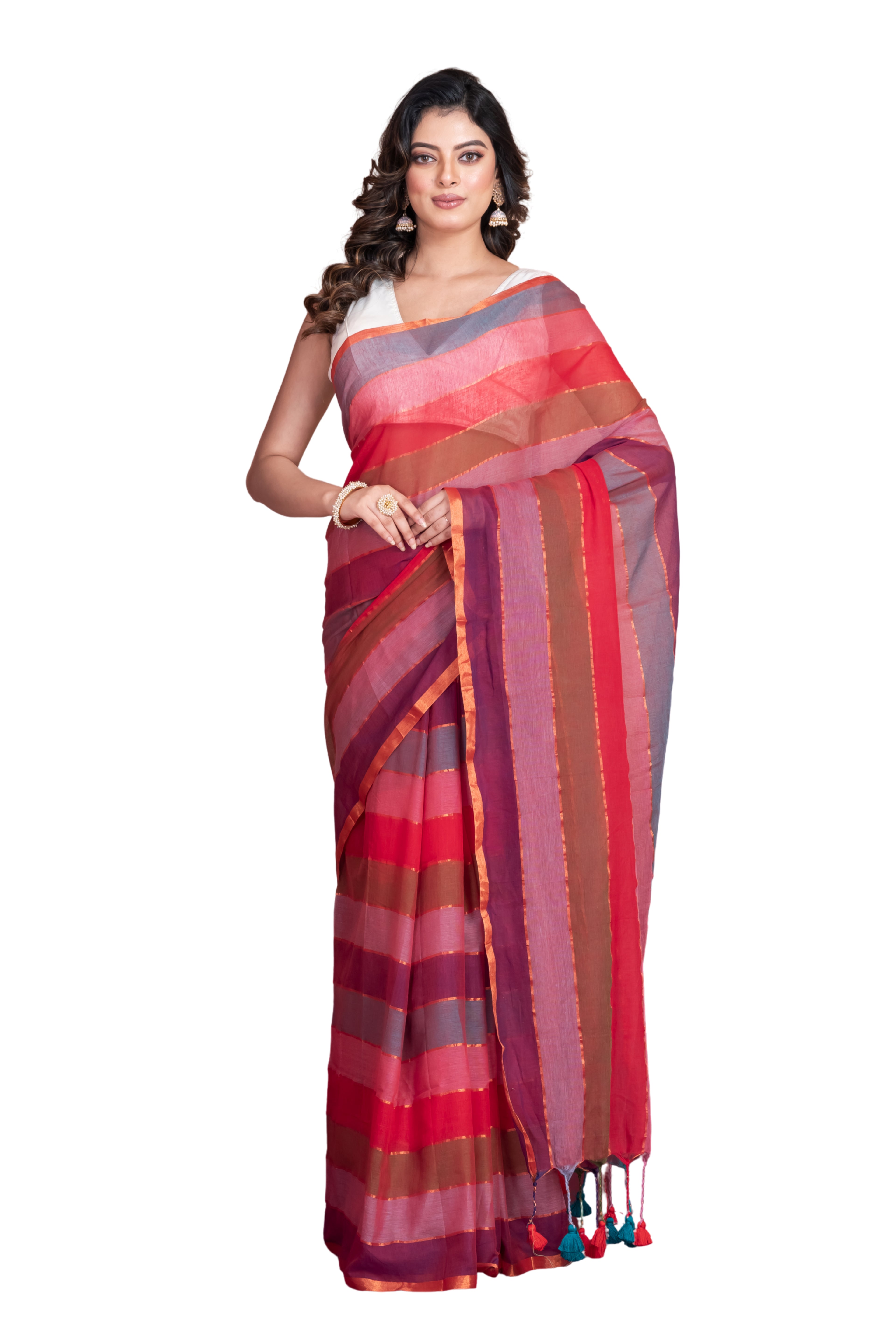 Rainbow saree.