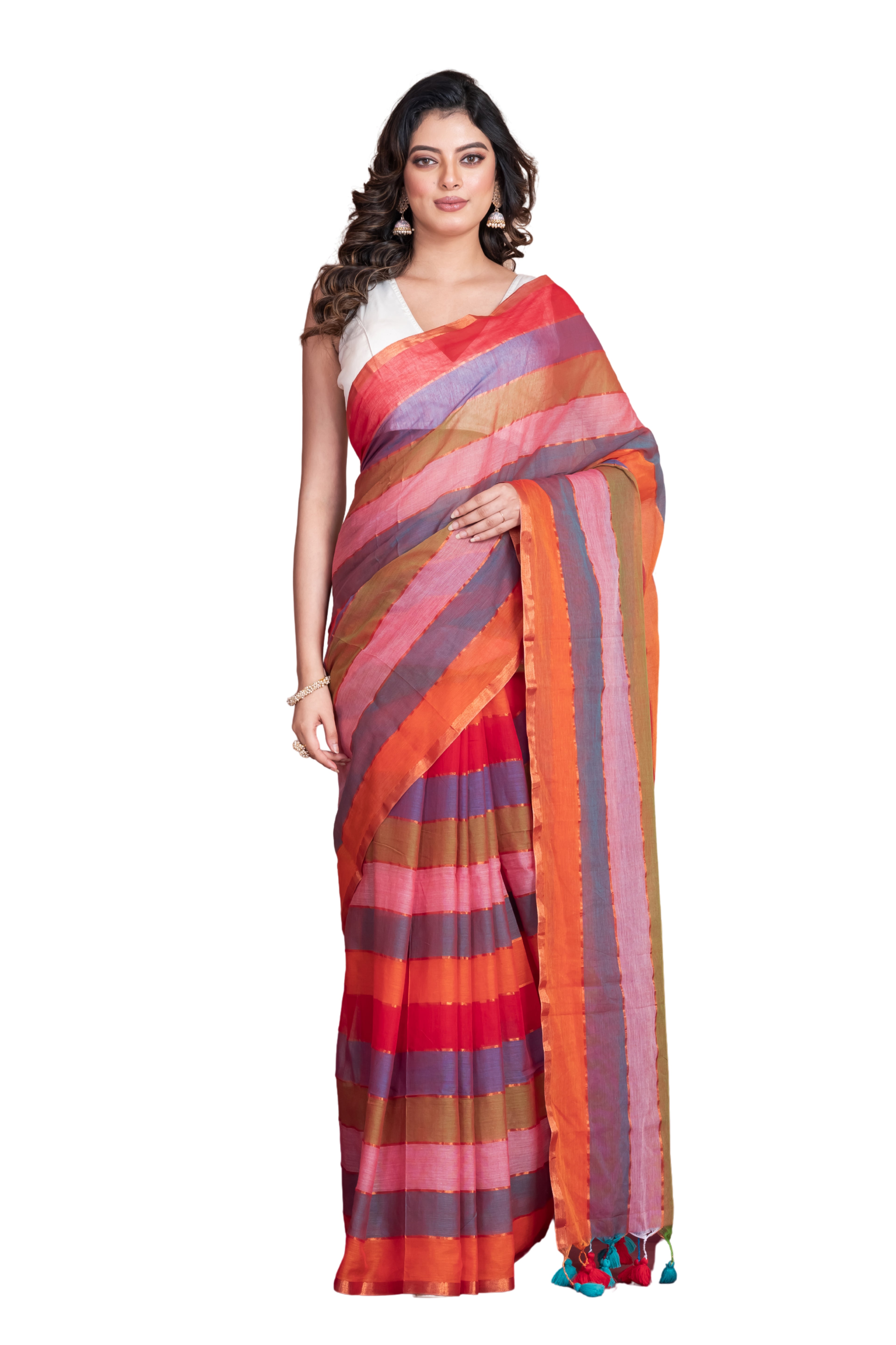 Rainbow saree.