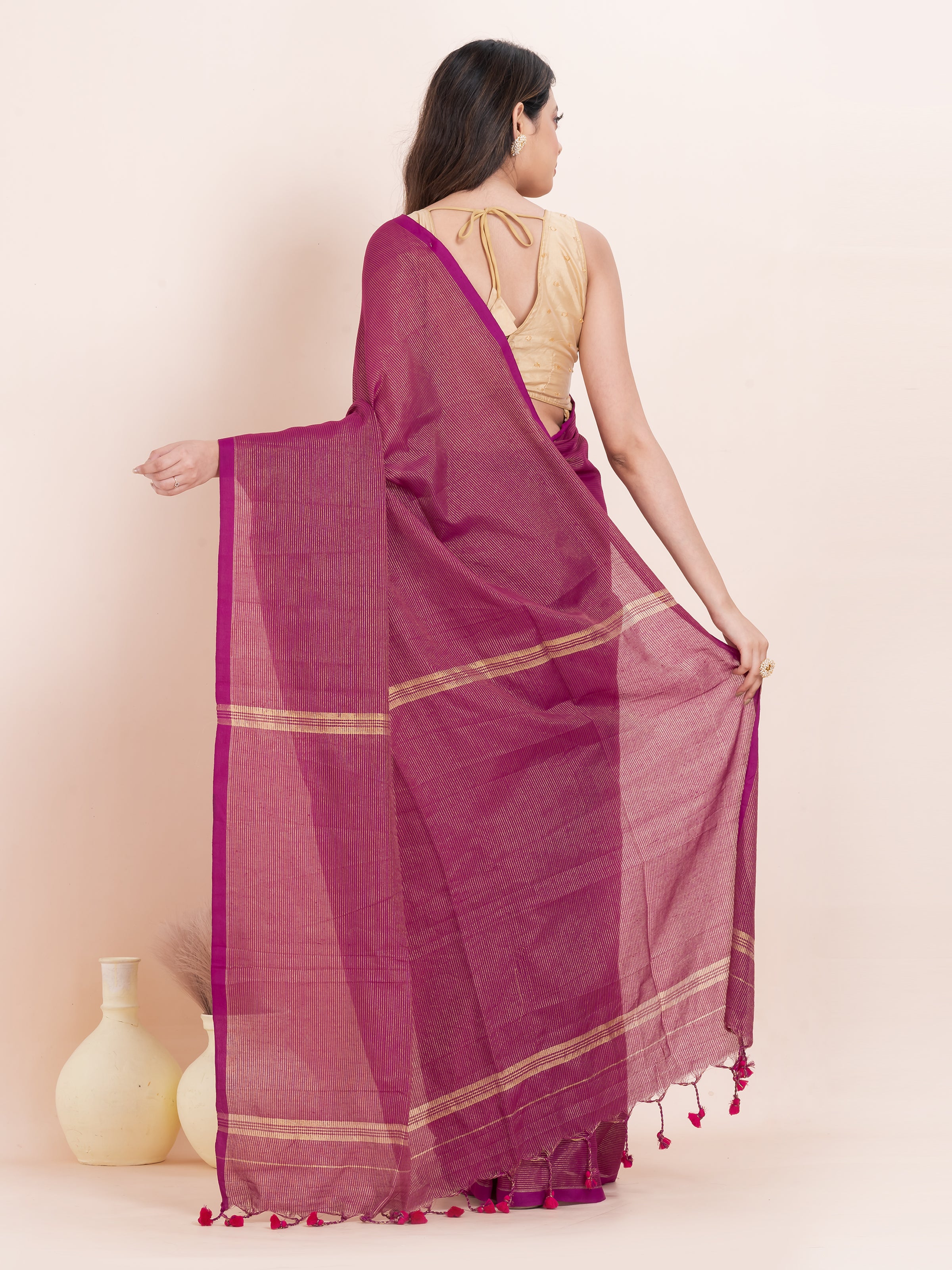 Cotton silk saree.