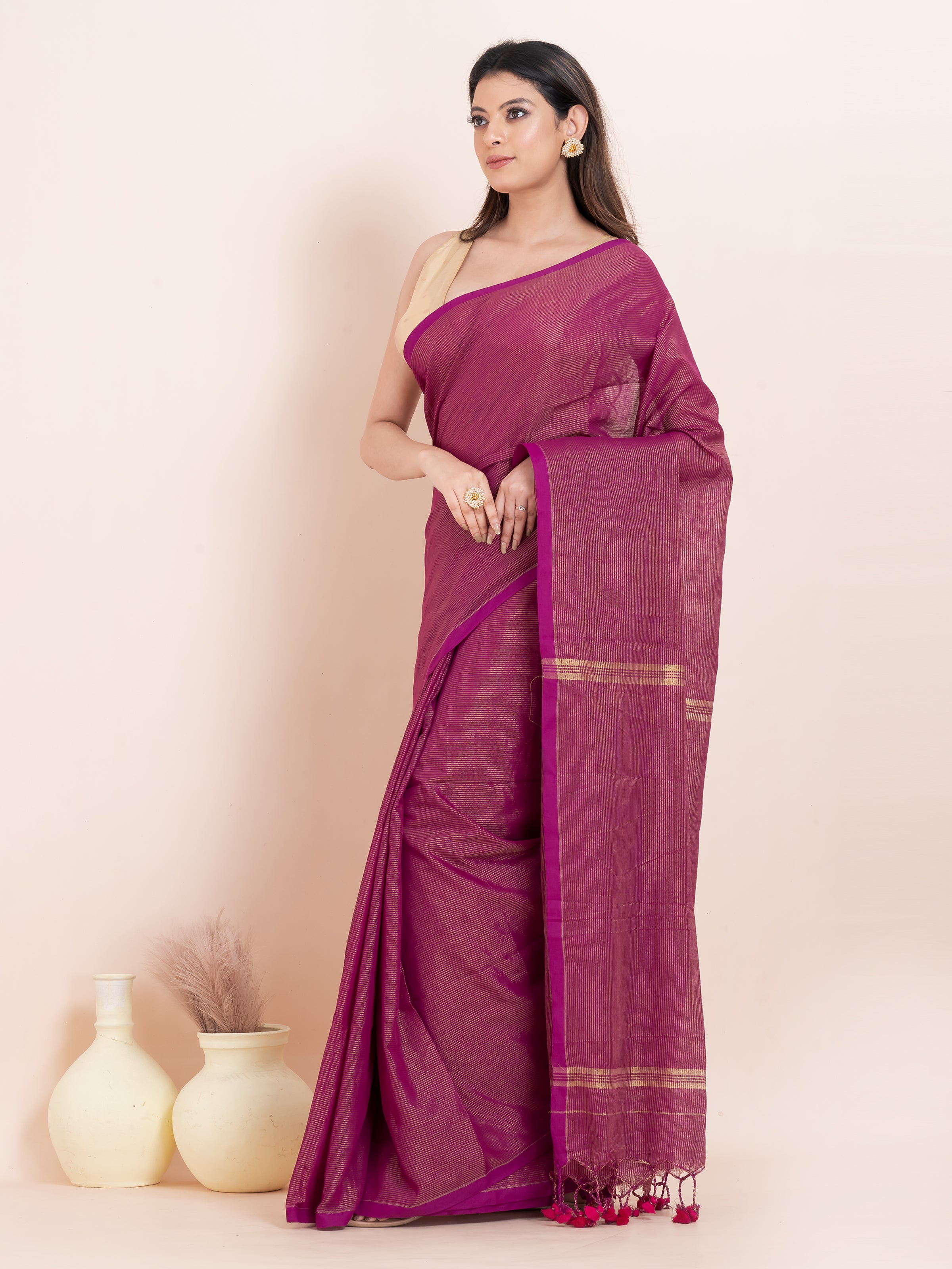 Cotton silk saree.