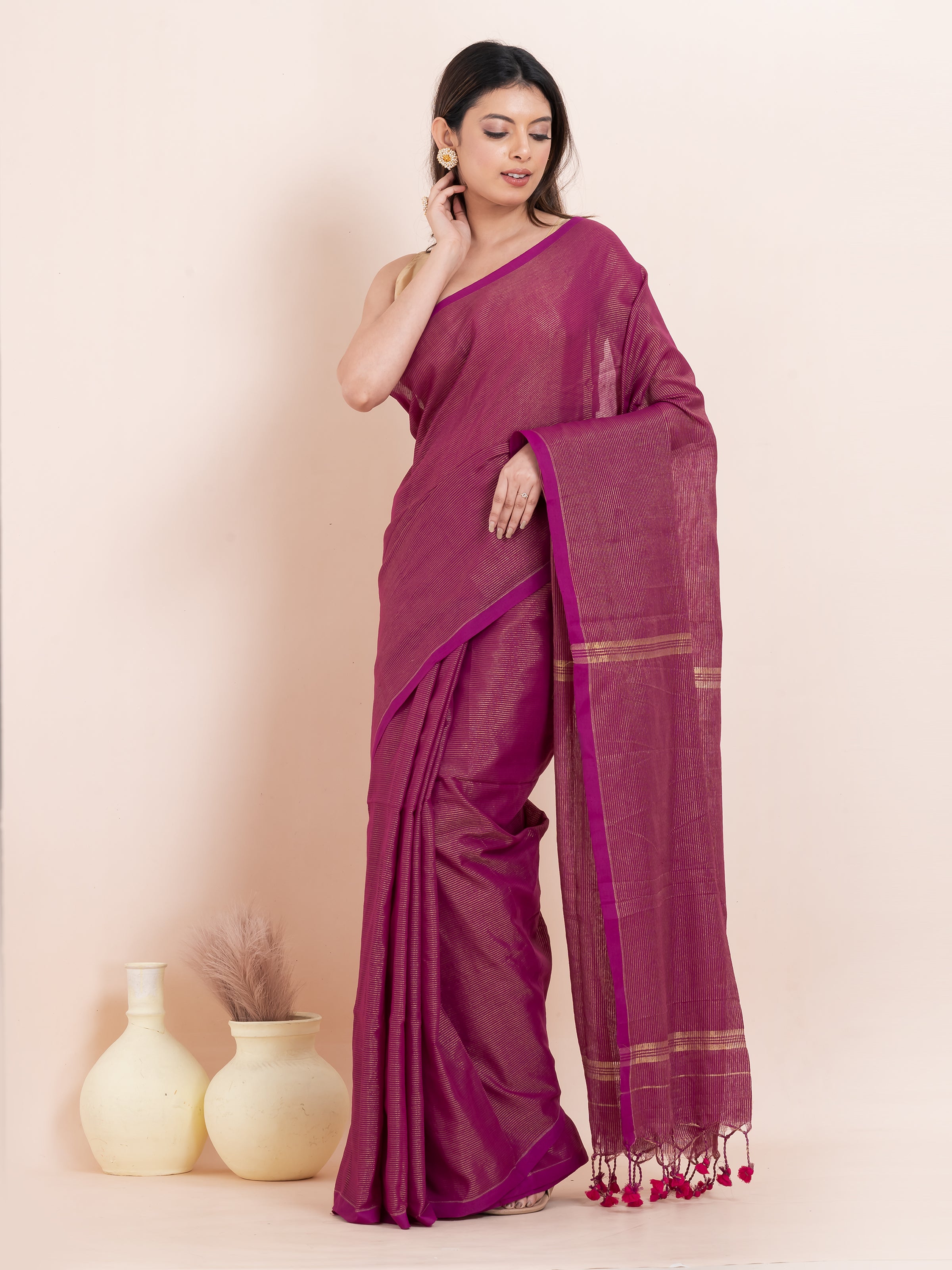 Cotton silk saree.