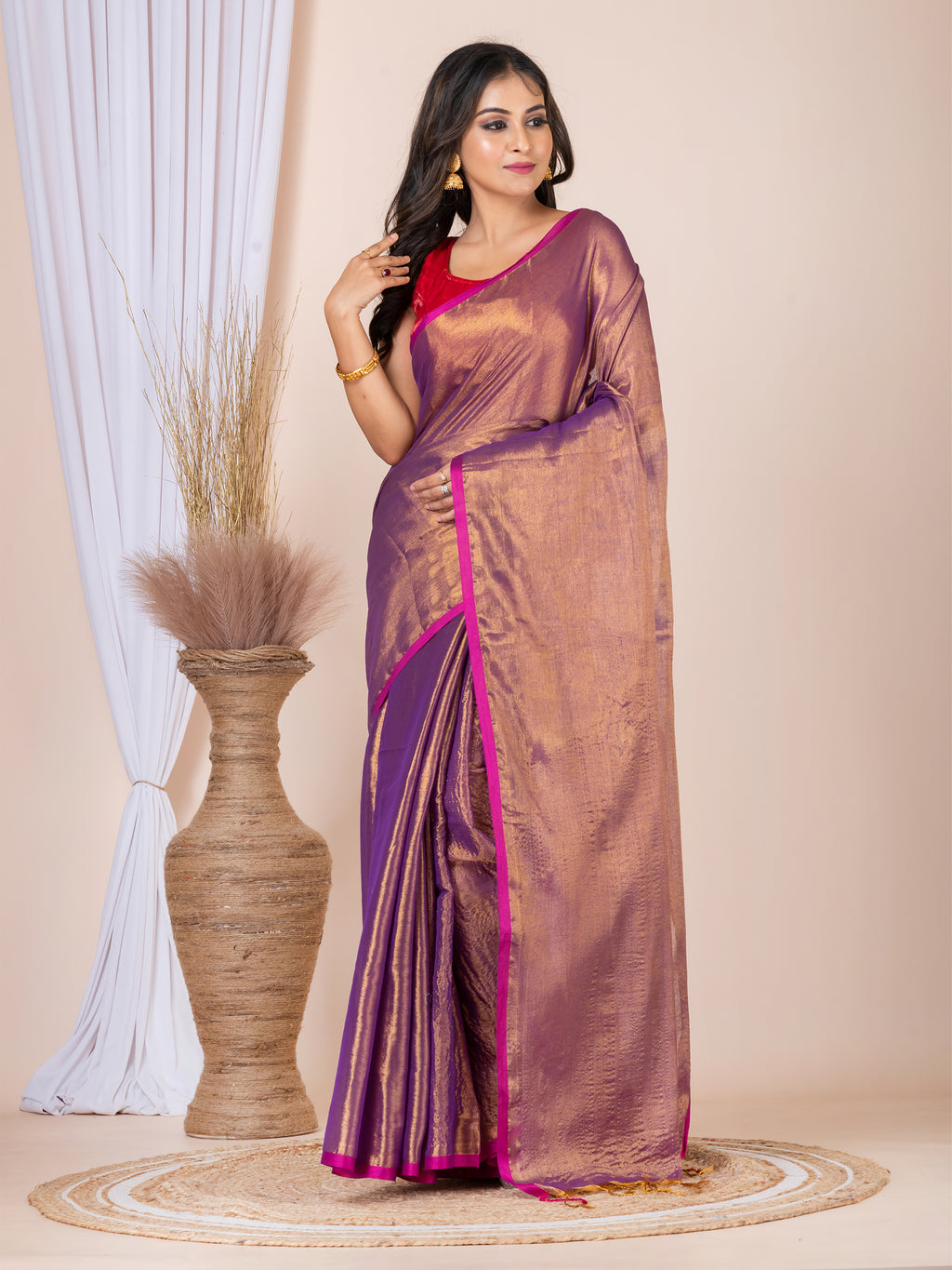 Tissue cotton saree