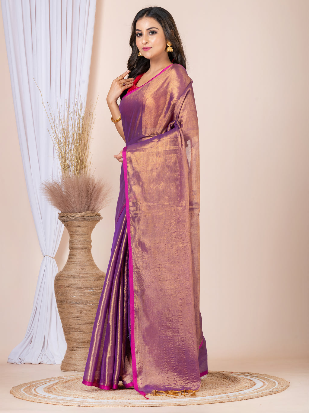 Tissue cotton saree