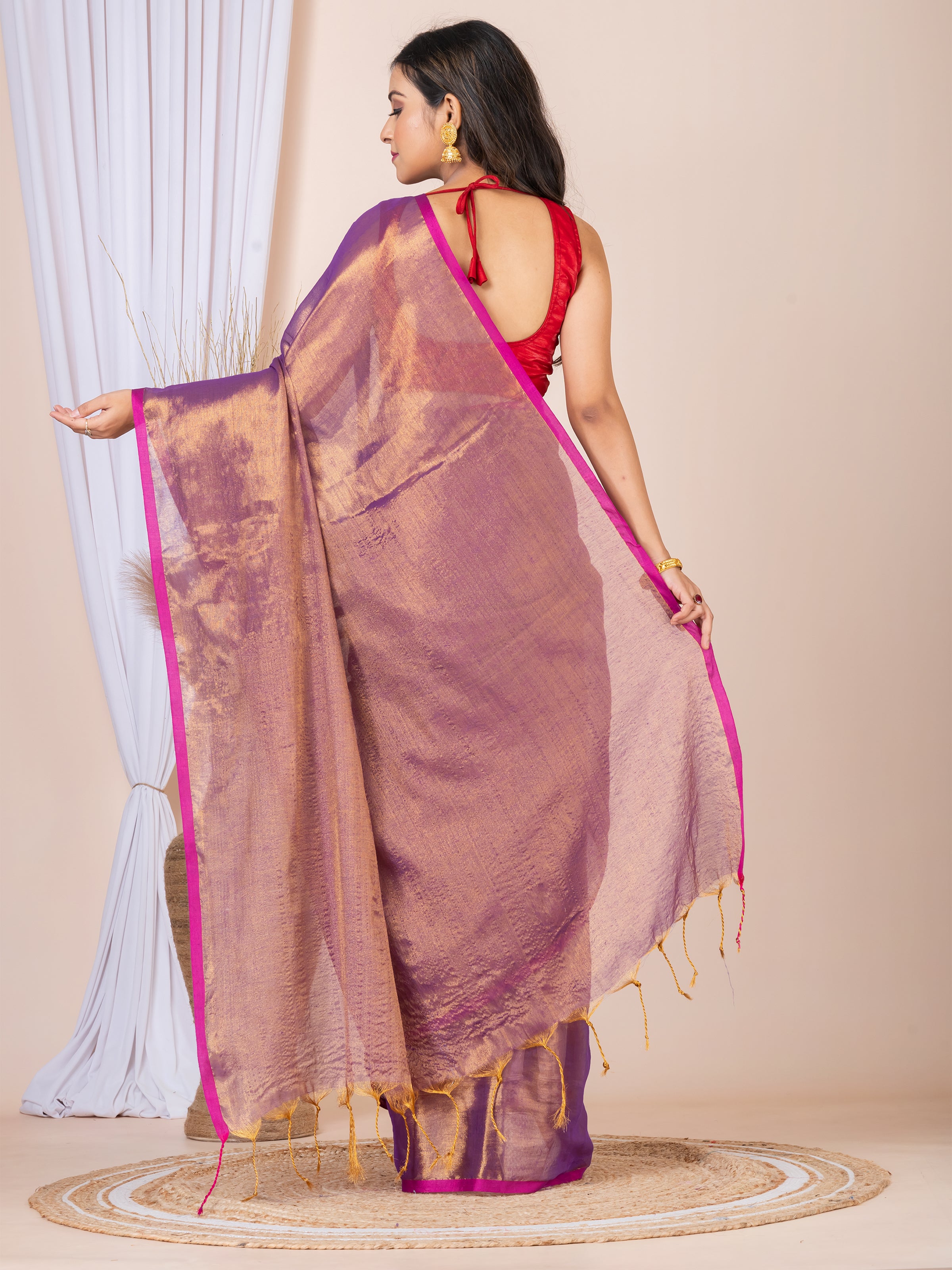 Tissue cotton saree