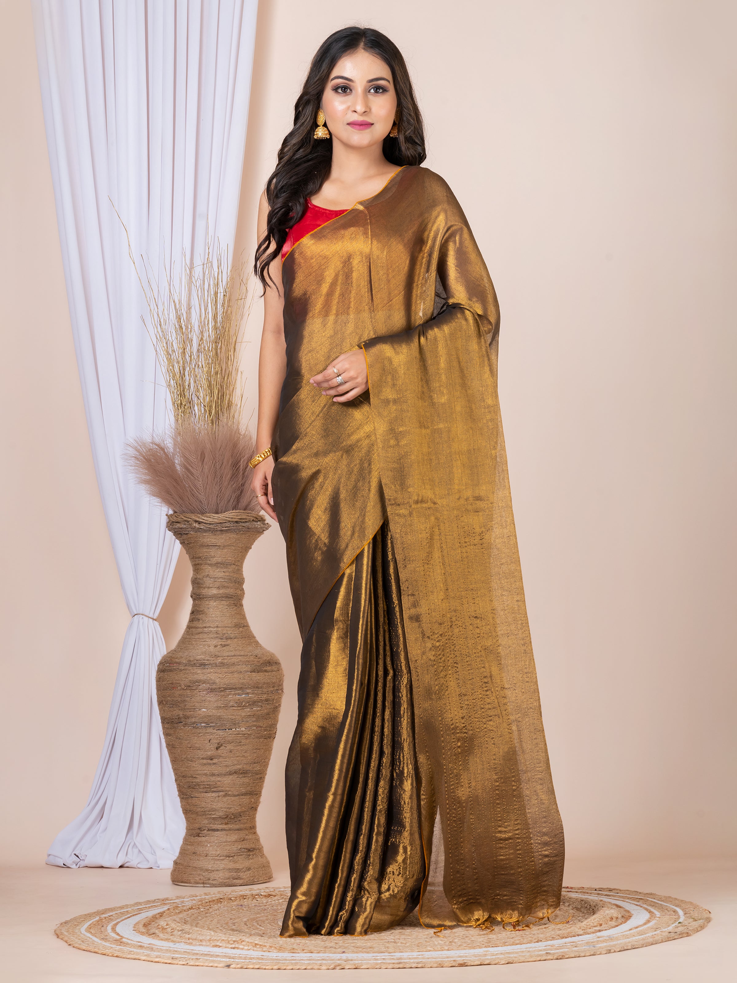 Tissue cotton saree