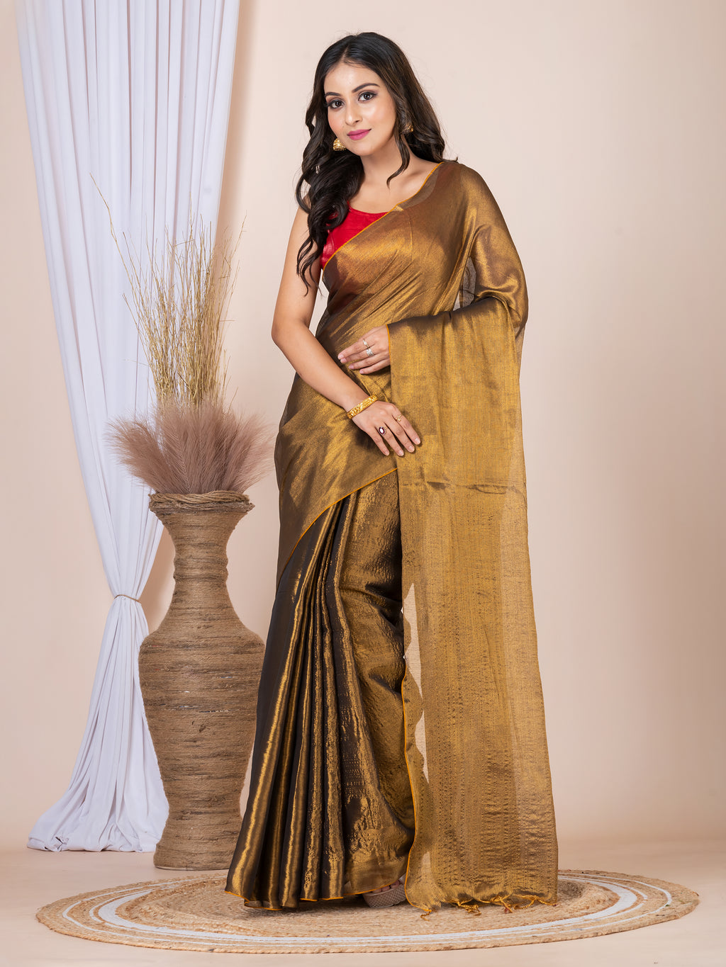 Tissue cotton saree