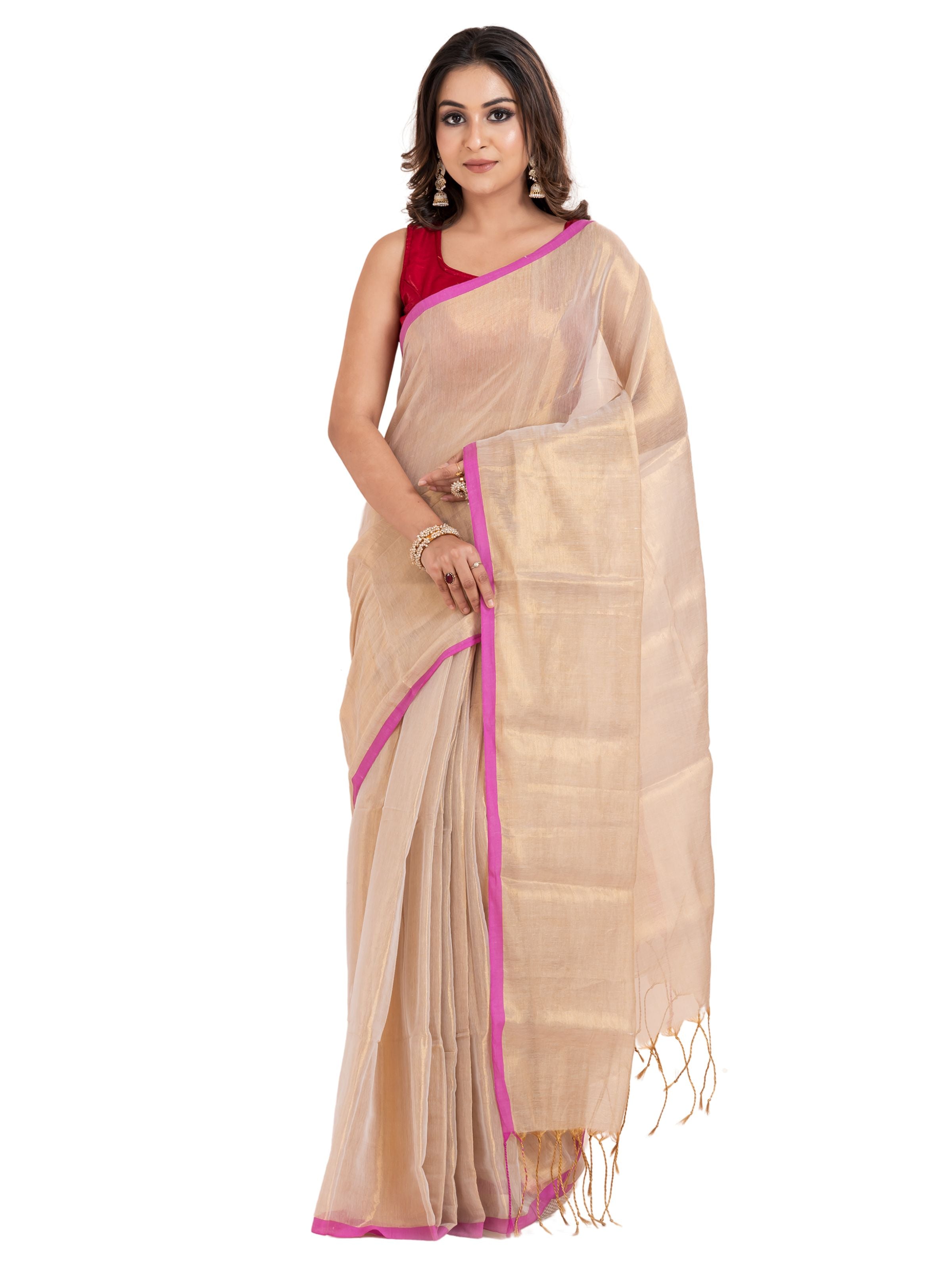 Tissue cotton saree