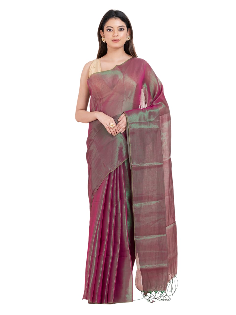 Tissue cotton saree