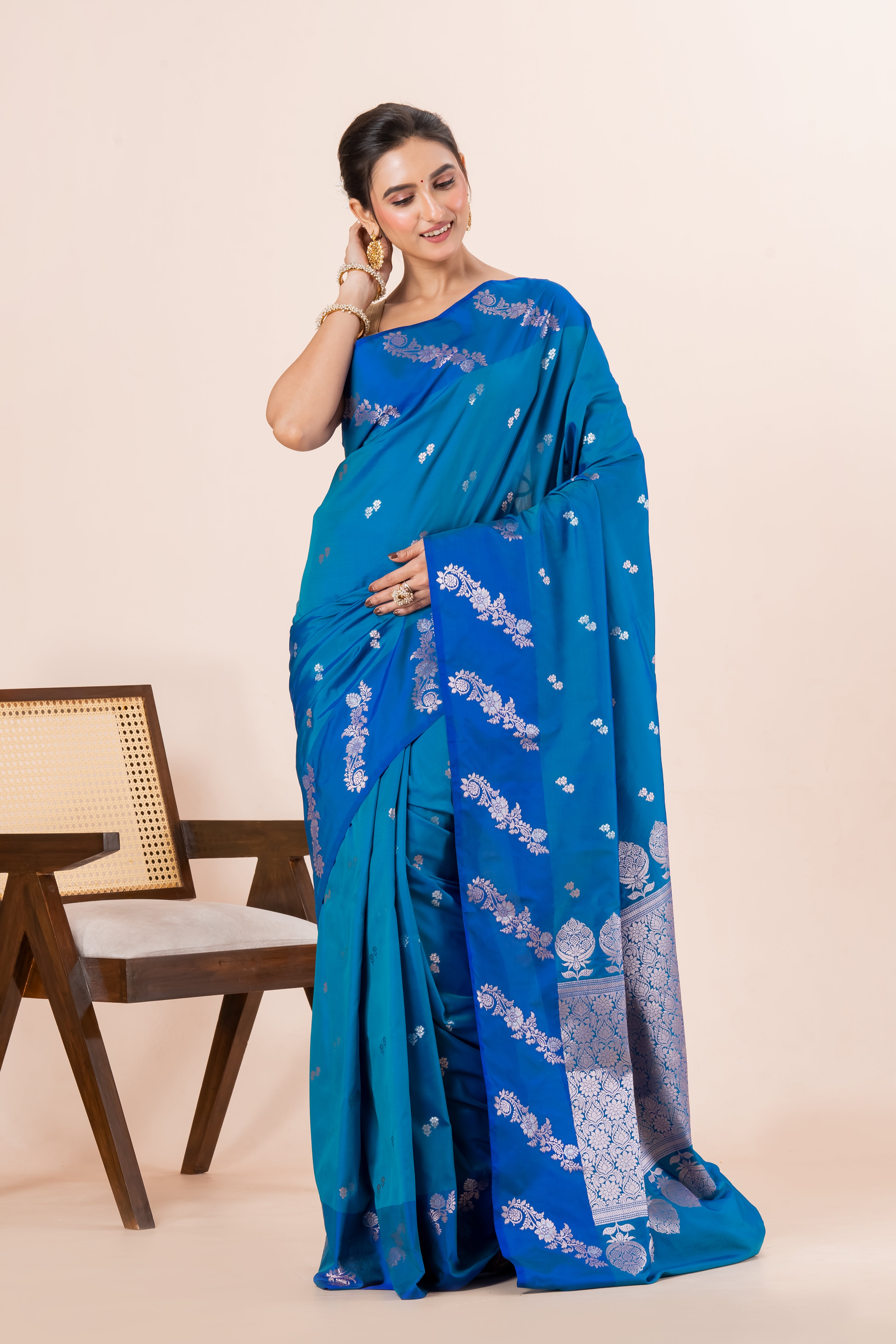 Benarasi raw mango silk saree.