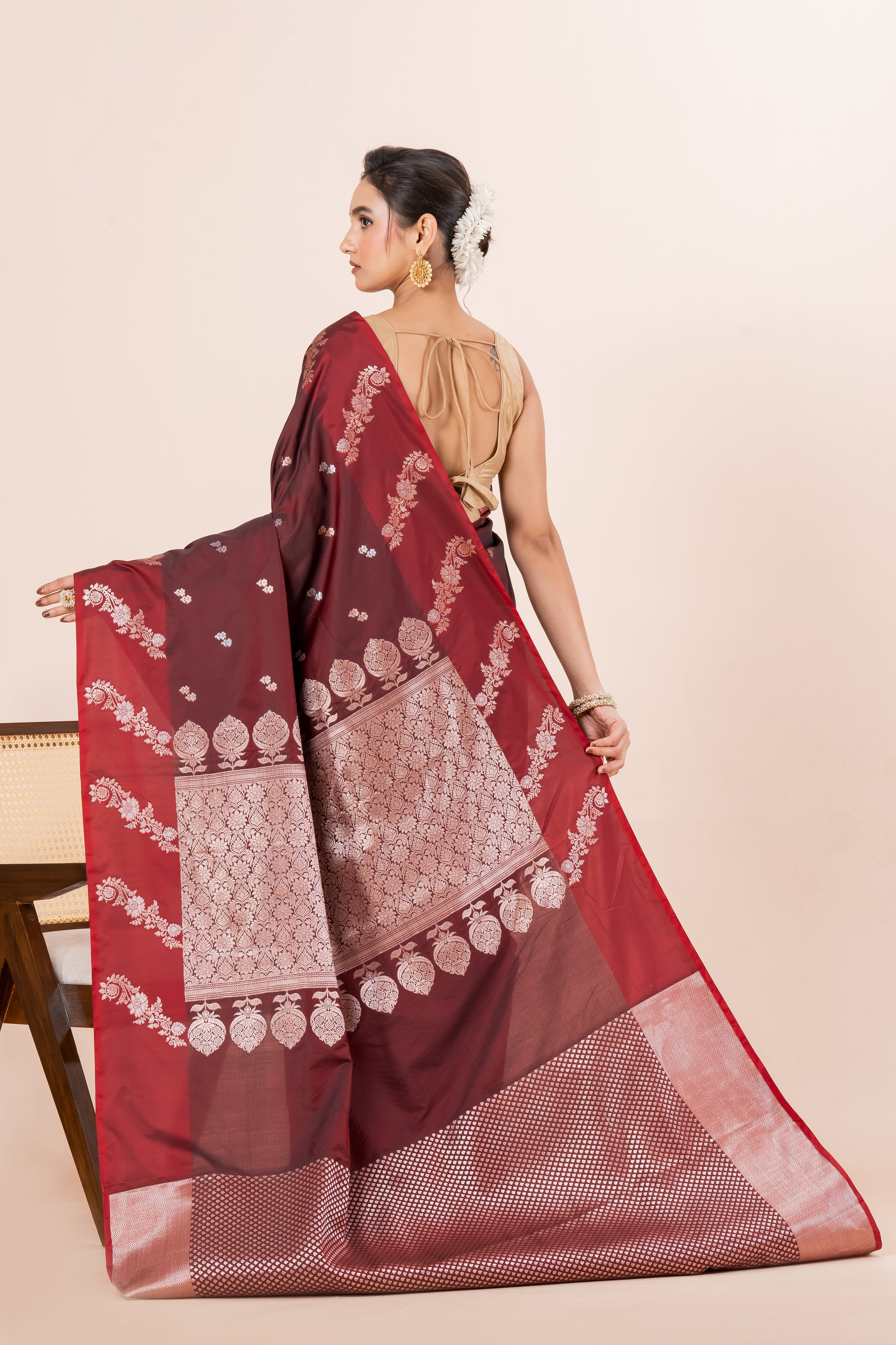 Benarasi raw mango silk saree.