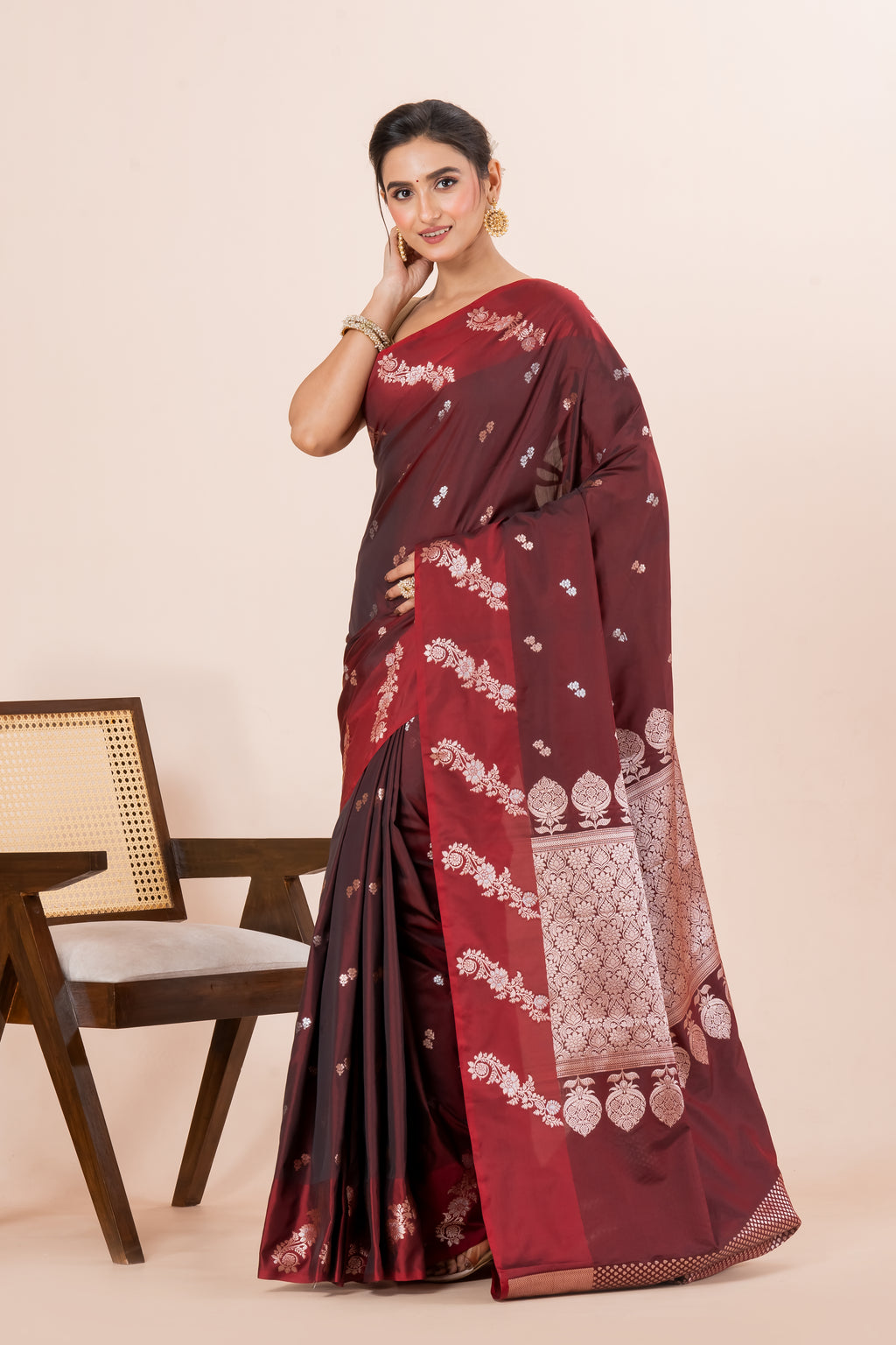 Benarasi raw mango silk saree.