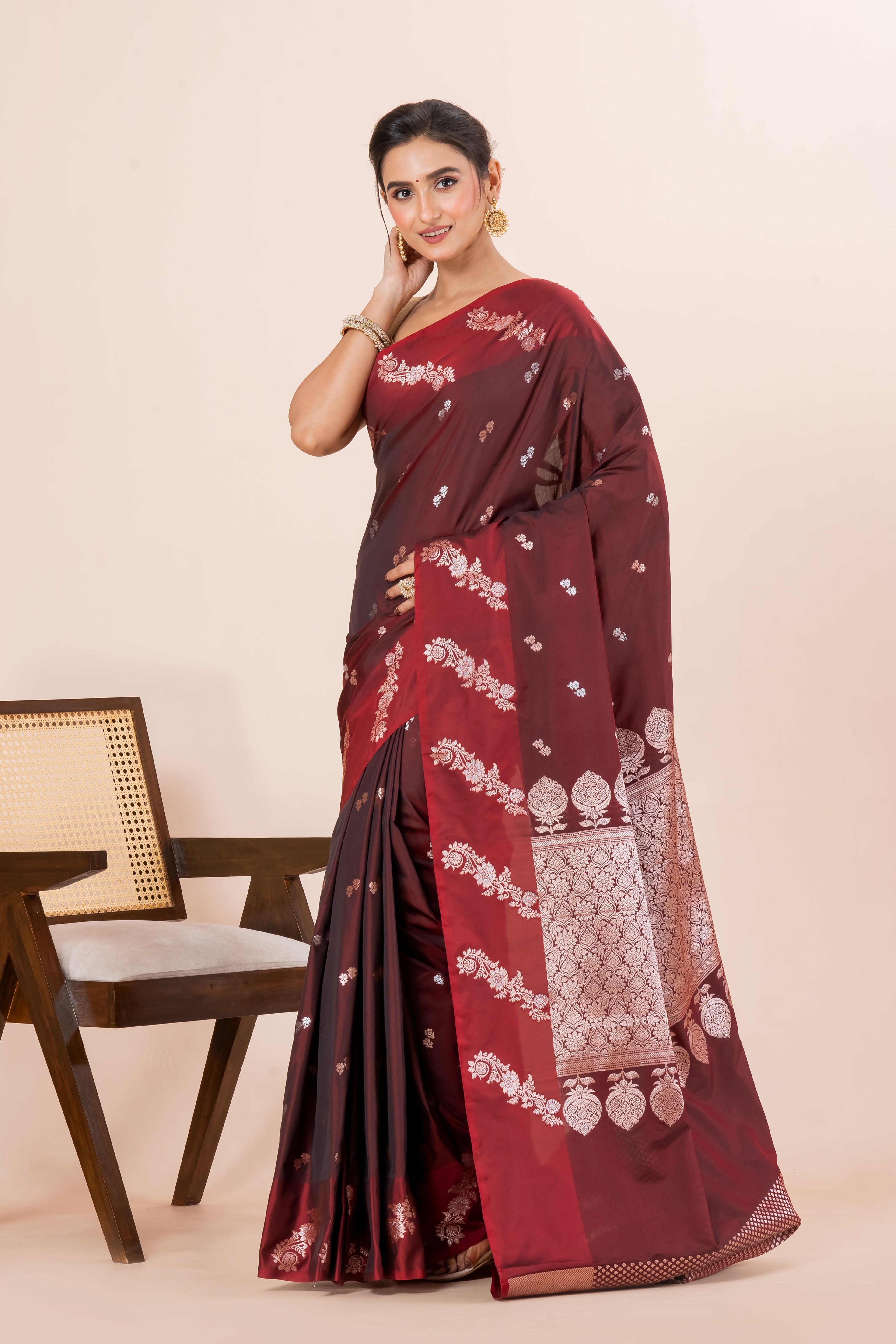 Benarasi raw mango silk saree.