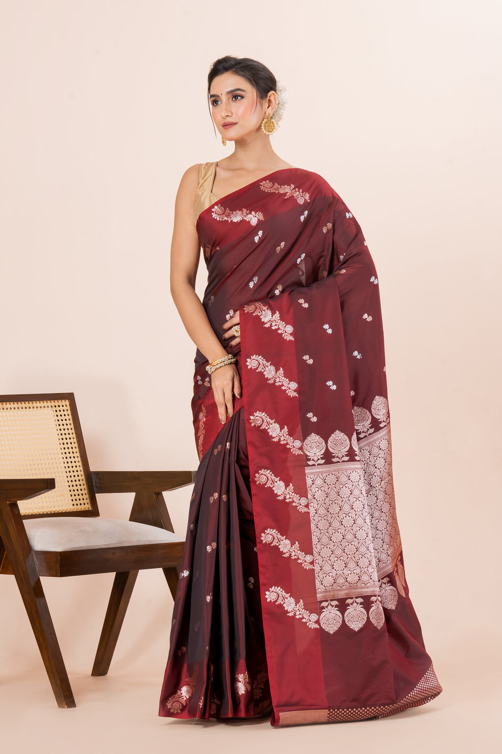 Benarasi raw mango silk saree.