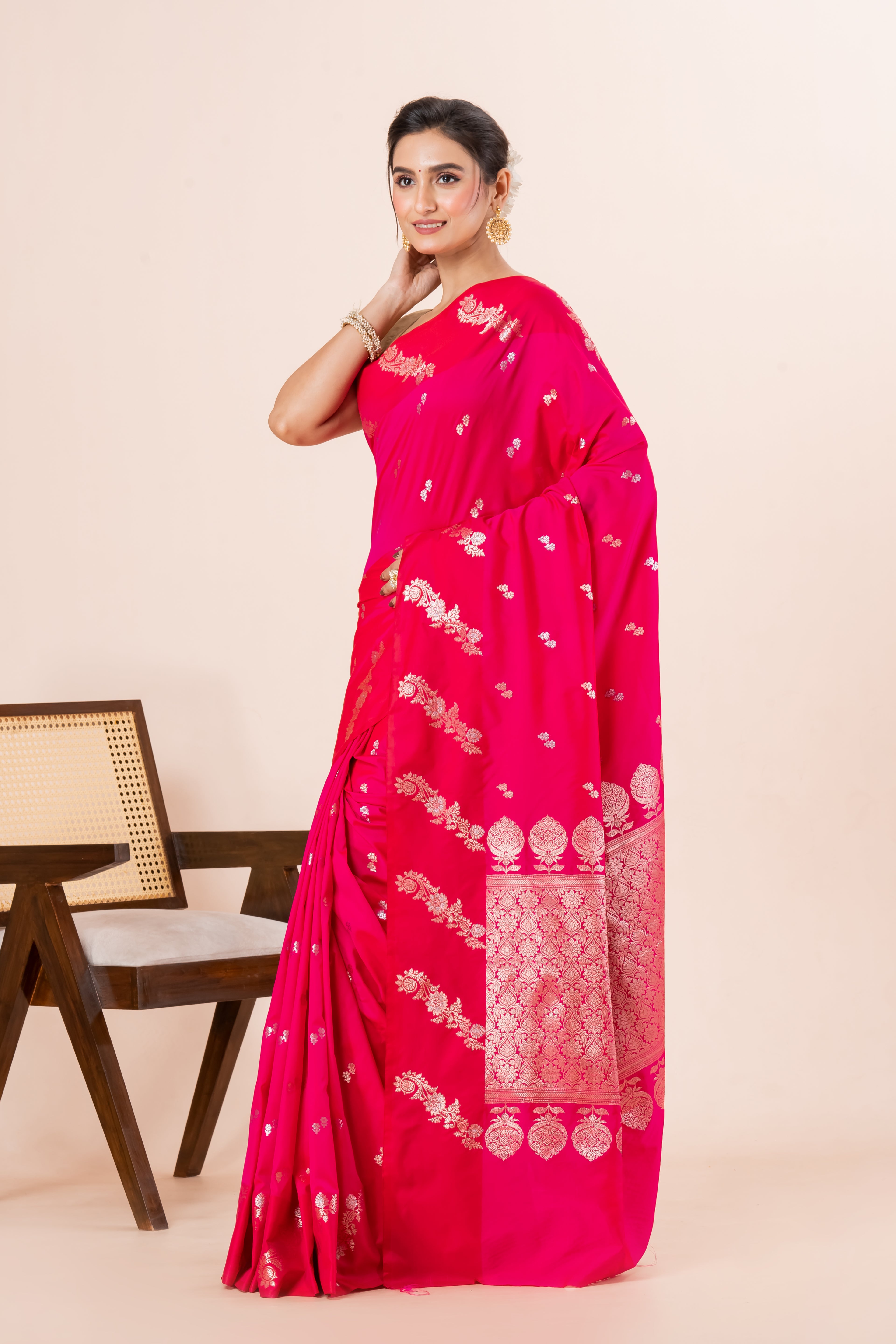 Benarasi raw mango silk saree.
