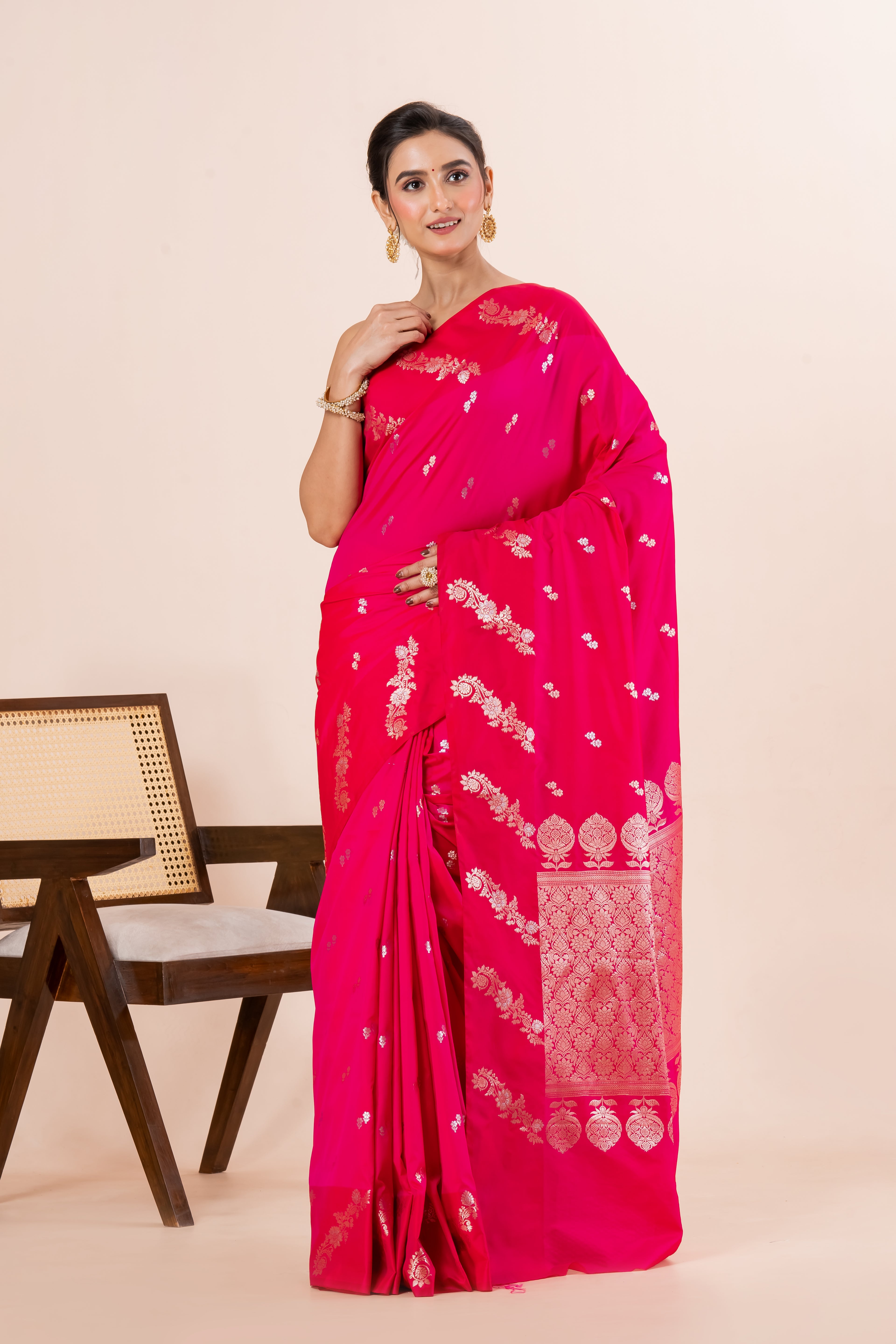 Benarasi raw mango silk saree.