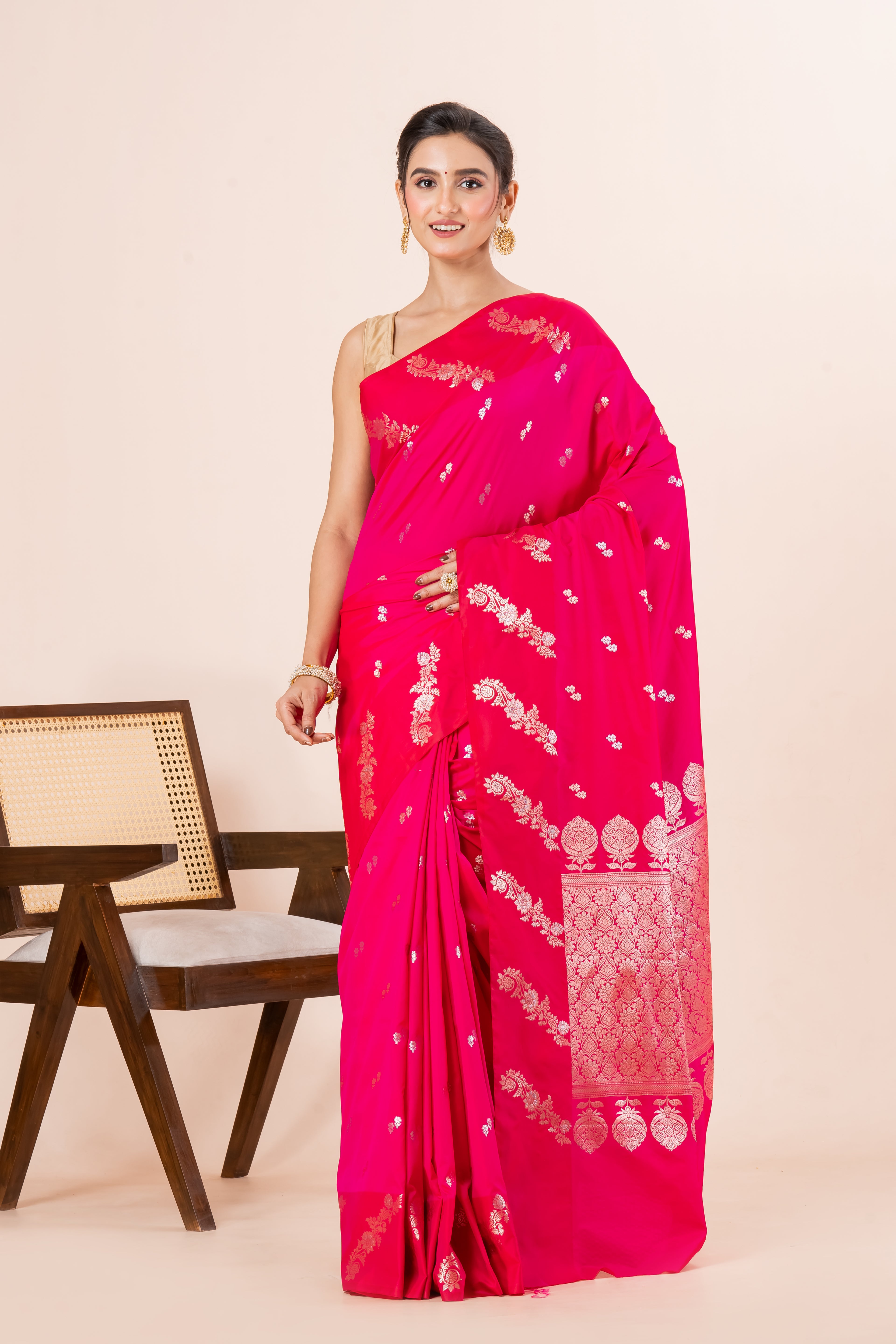 Benarasi raw mango silk saree.