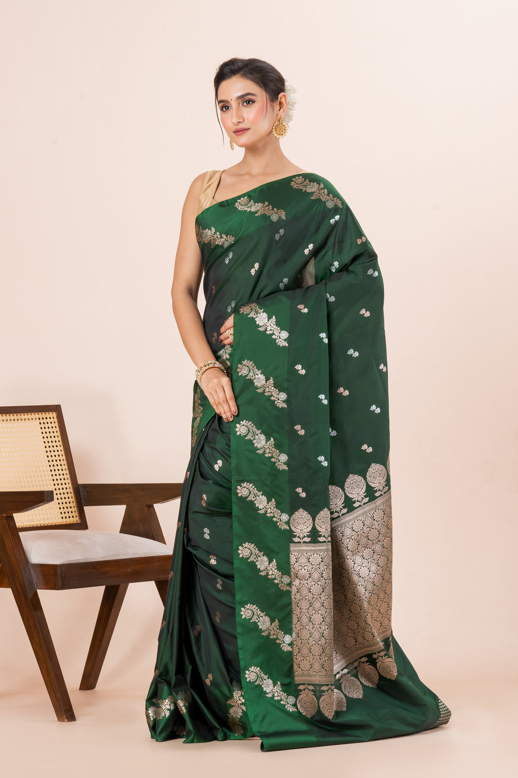 Benarasi raw mango silk saree.