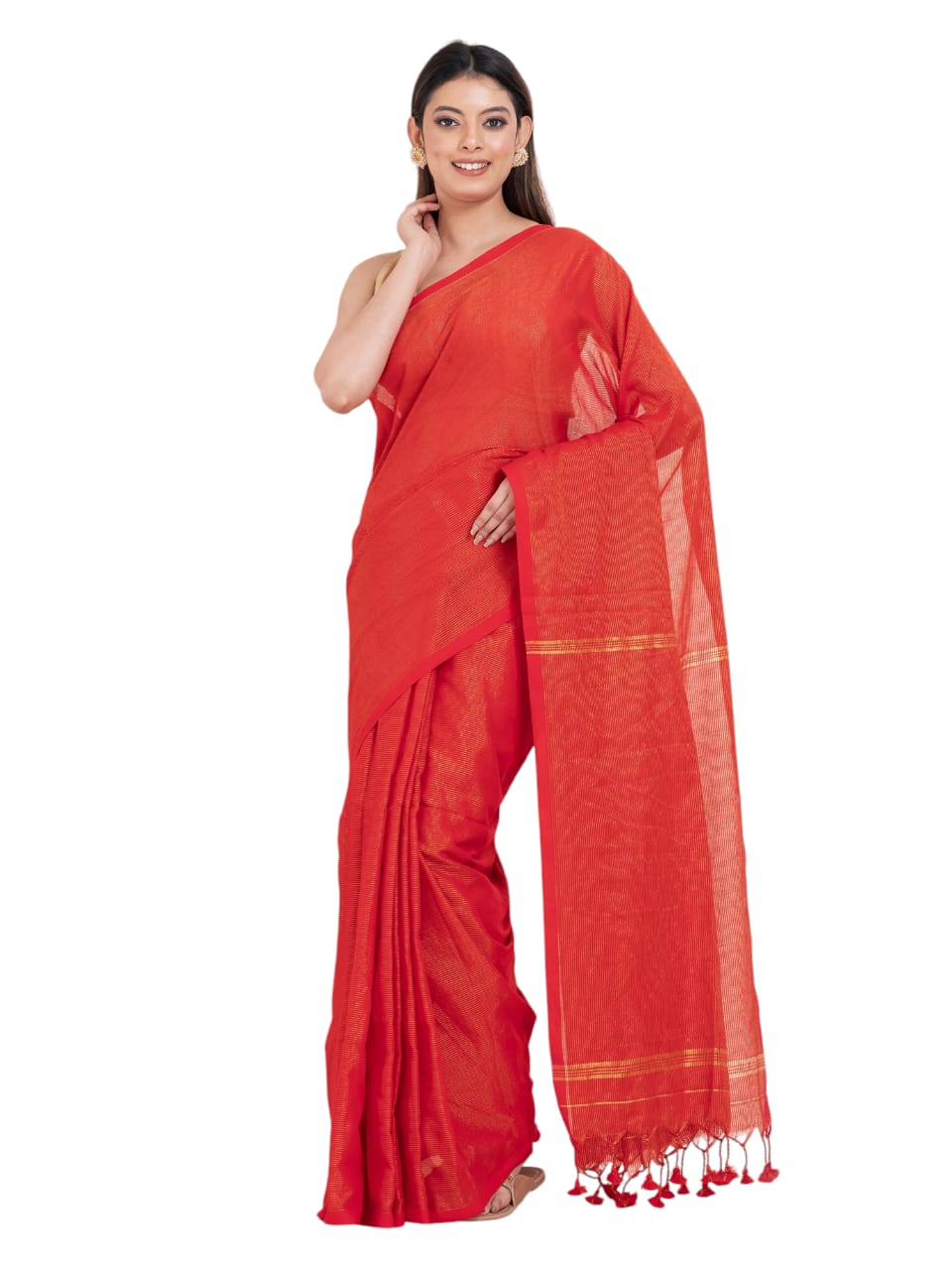 Cotton silk saree.