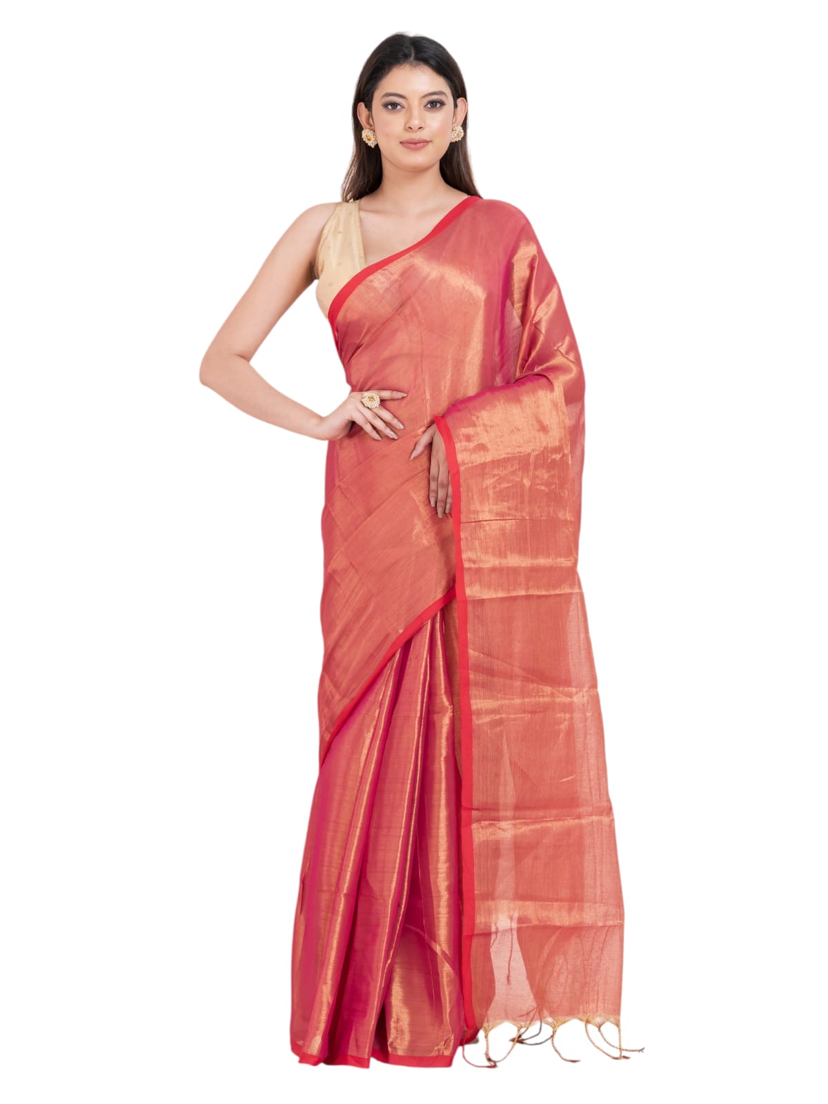 Tissue cotton saree