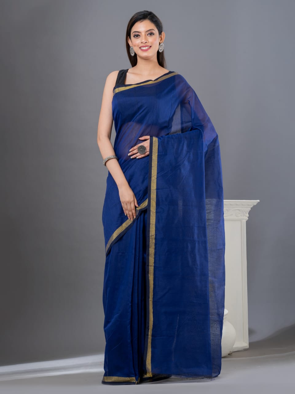 Cotton linen saree