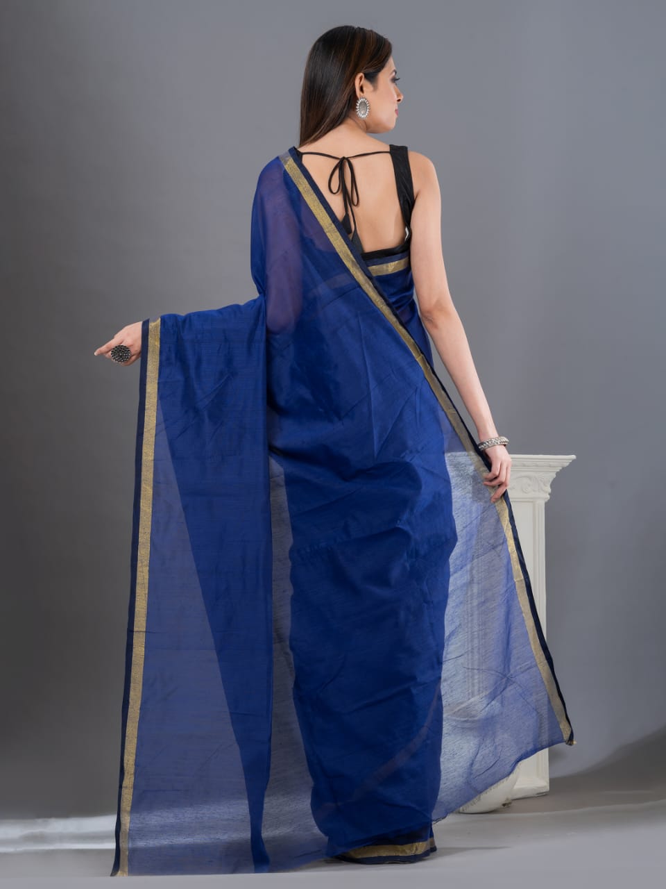 Cotton linen saree