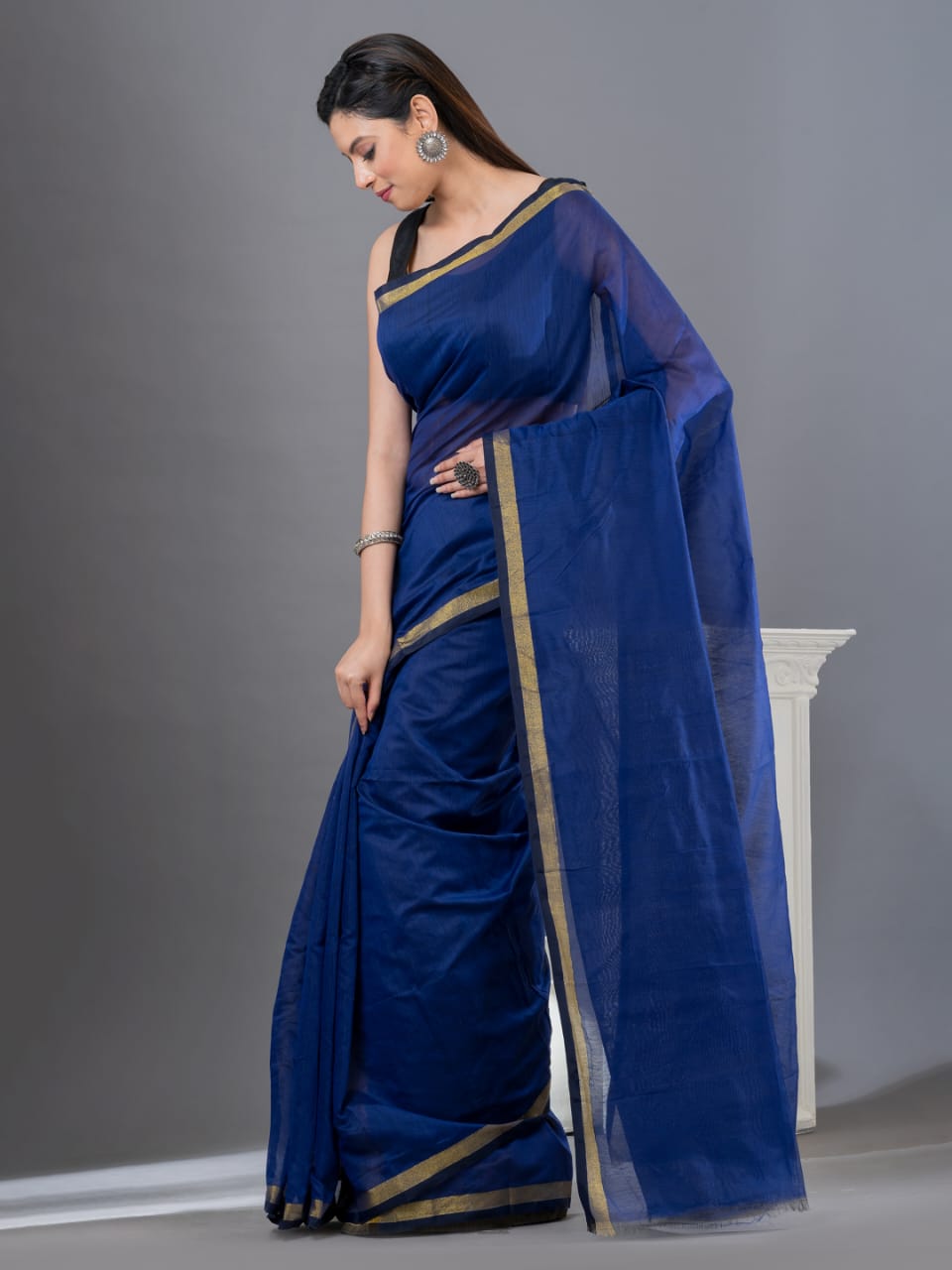 Cotton linen saree