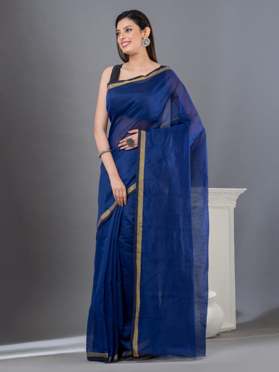 Cotton linen saree
