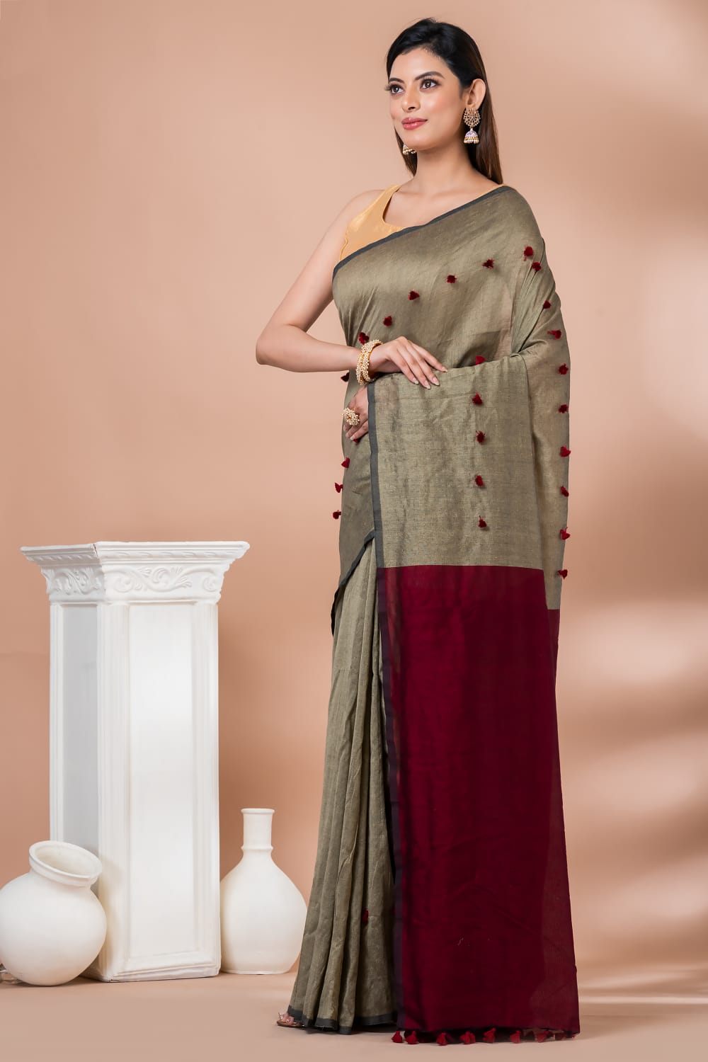 Colour block saree