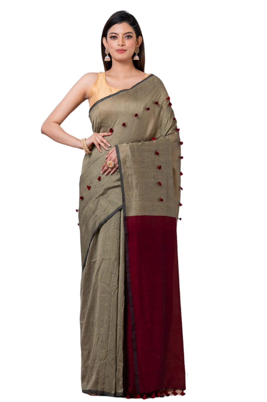 Colour block saree