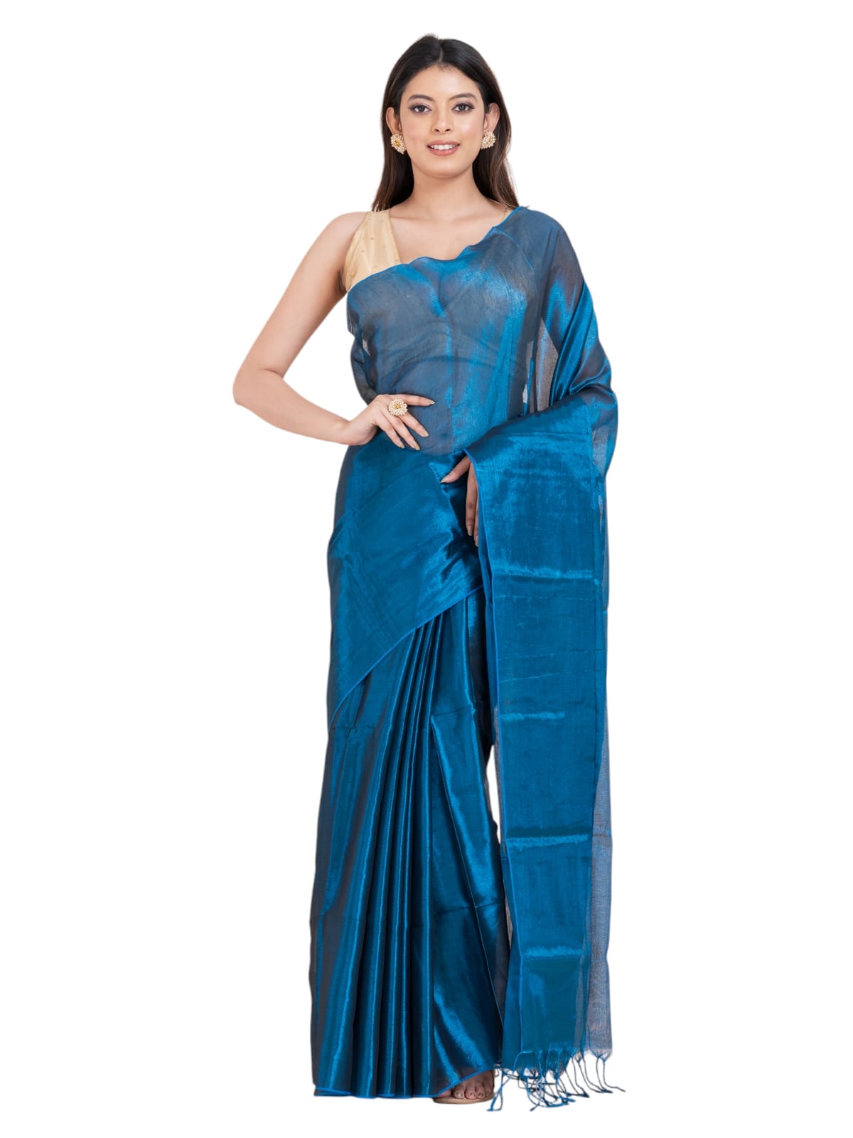 Tissue cotton saree