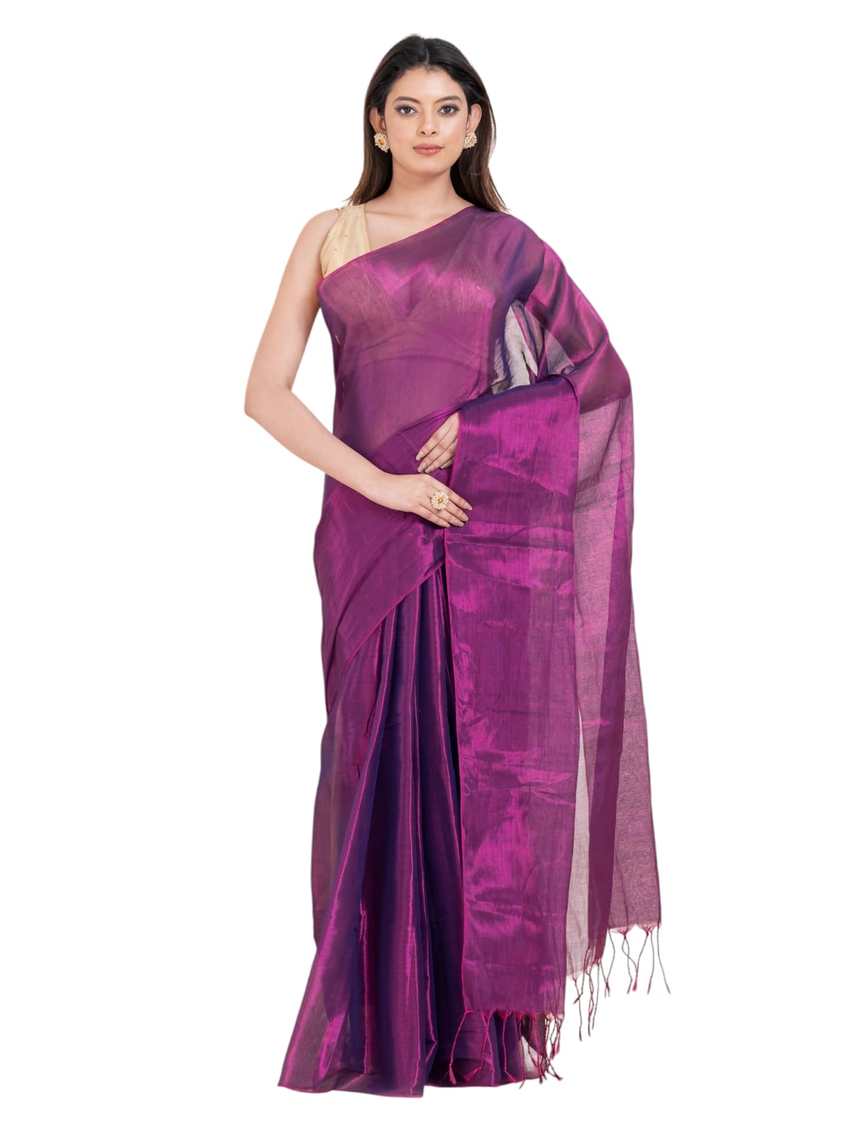 Tissue cotton saree