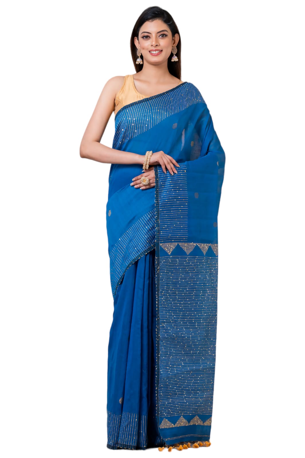 Cotton tissue jamdani saree.