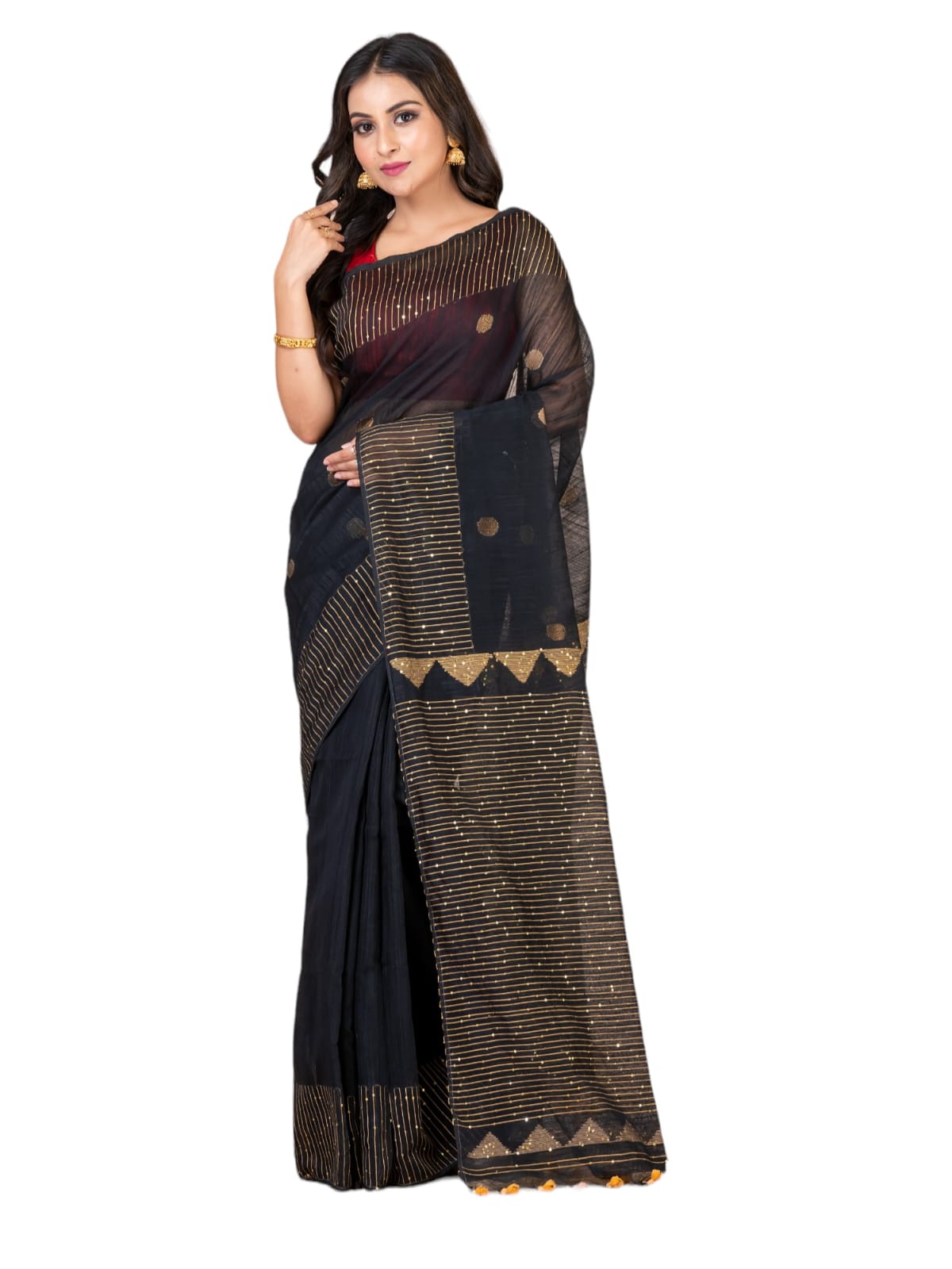 Cotton tissue jamdani saree.