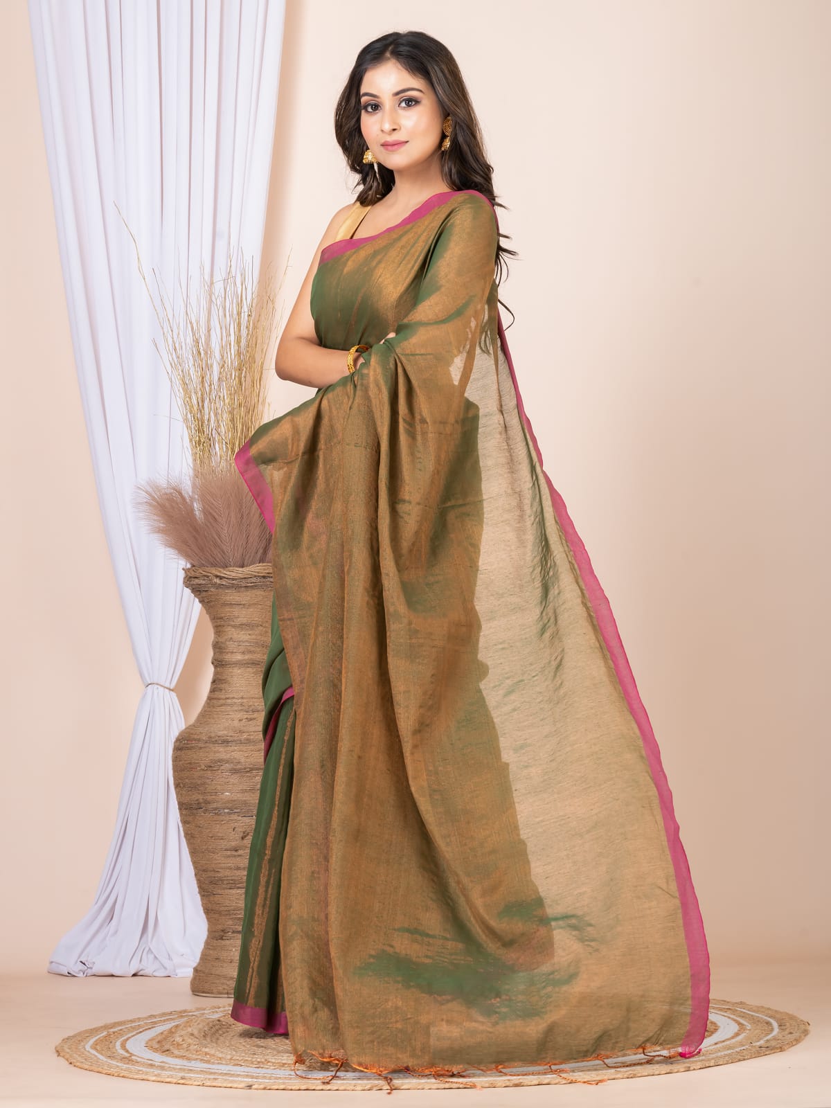 Tissue cotton saree