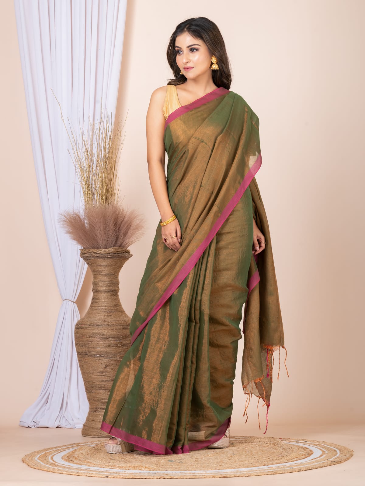 Tissue cotton saree