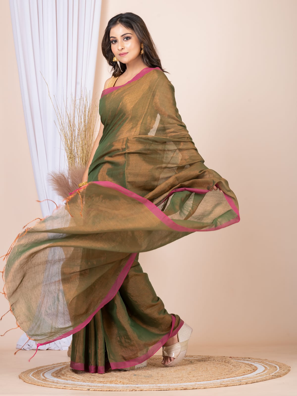 Tissue cotton saree