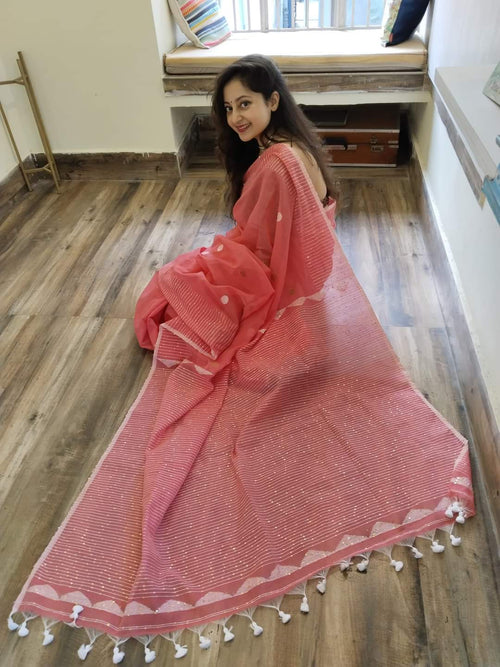 Cotton tissue jamdani saree.
