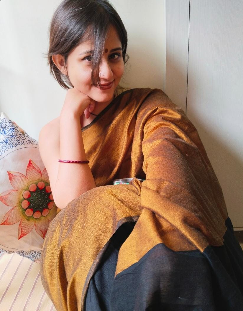 Khaddi Cotton Colourblock Saree | Handwoven Pure Cotton Saree for Women